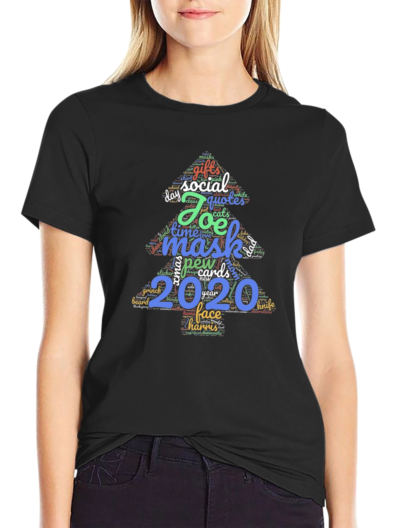 Festive 2020 Holiday Word Art T-Shirt