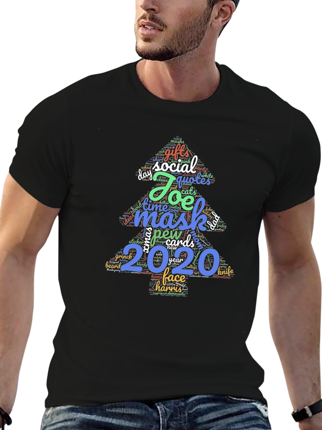 Festive 2020 Holiday Word Art T-Shirt