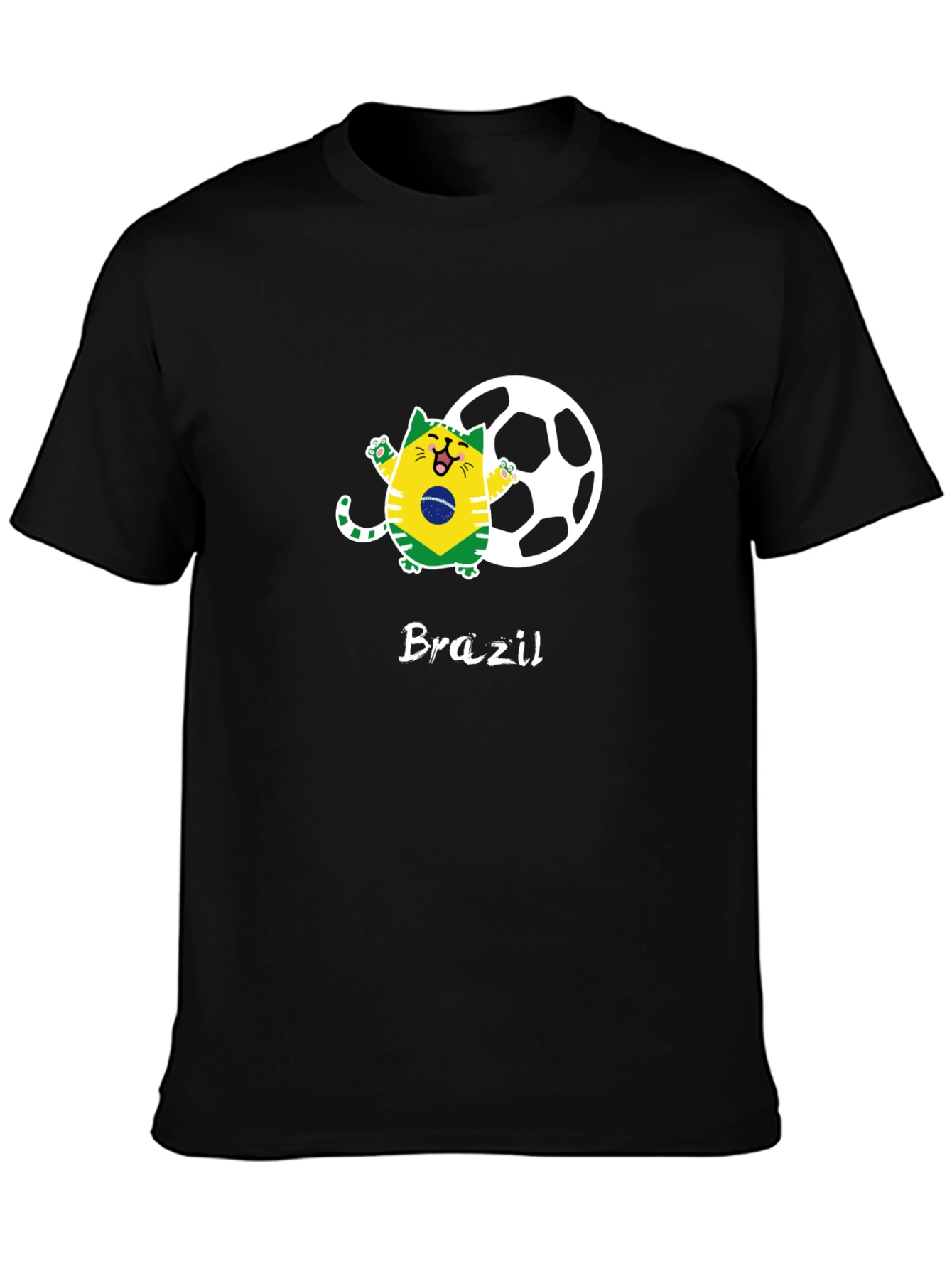 Brazil Soccer Cat Graphic Tee
