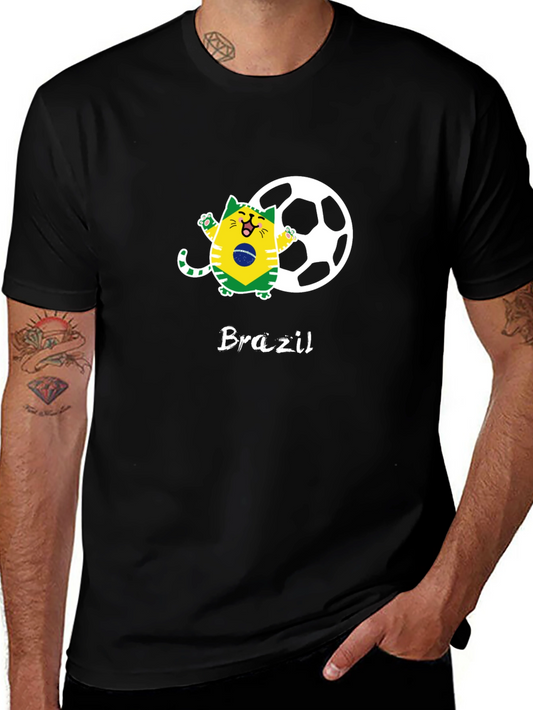 Brazil Soccer Cat Graphic Tee