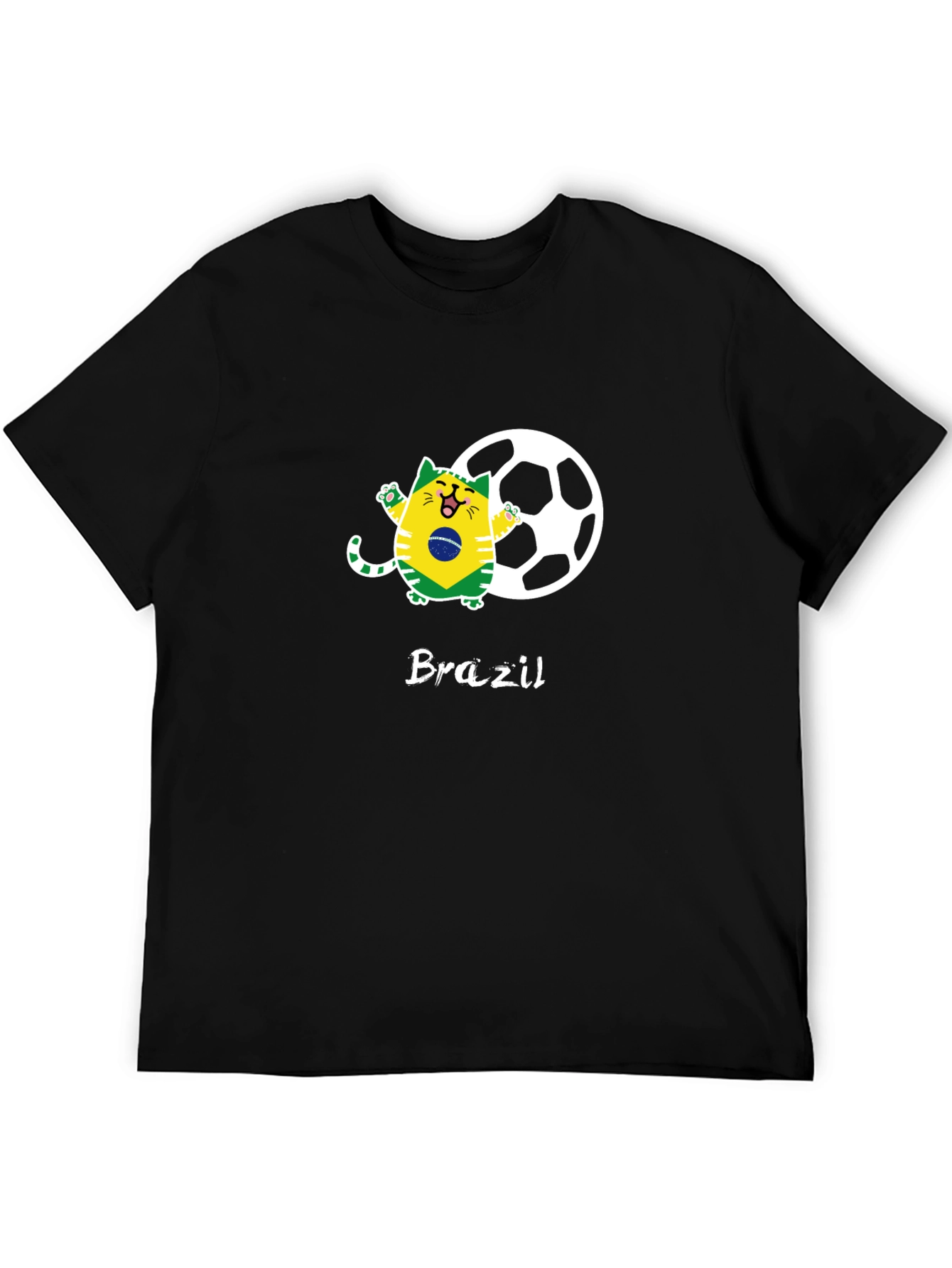 Brazil Soccer Cat Graphic Tee