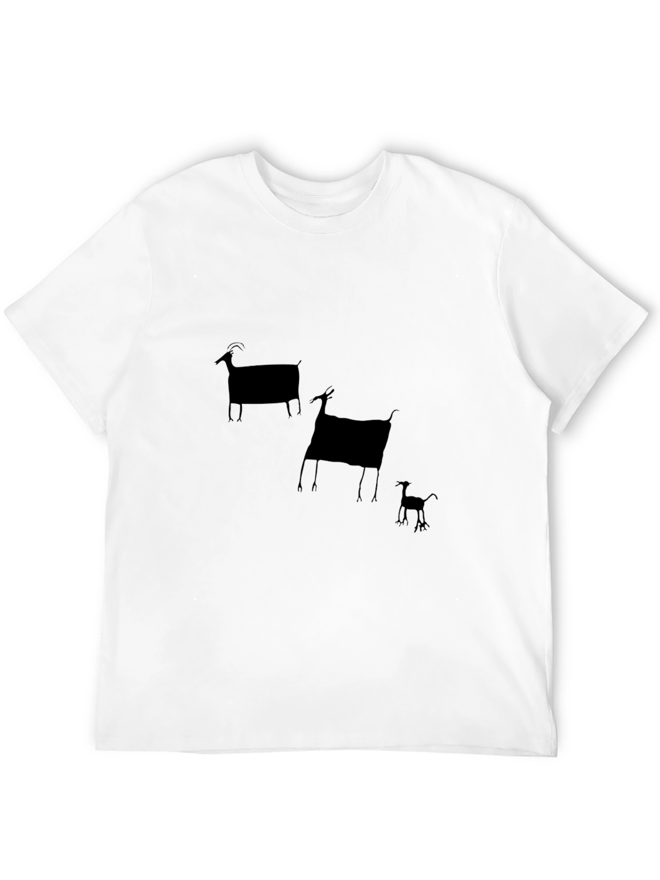 Black T-Shirt with Goat Print