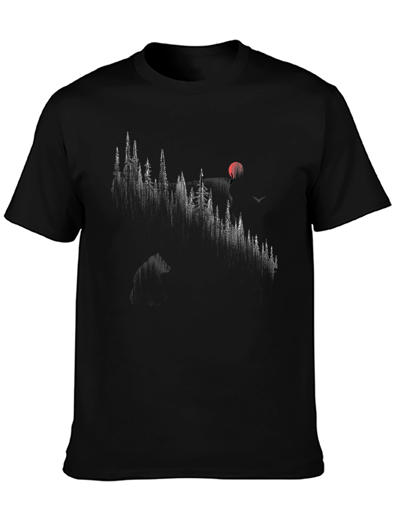 Forest Sunset Graphic Tee - Black