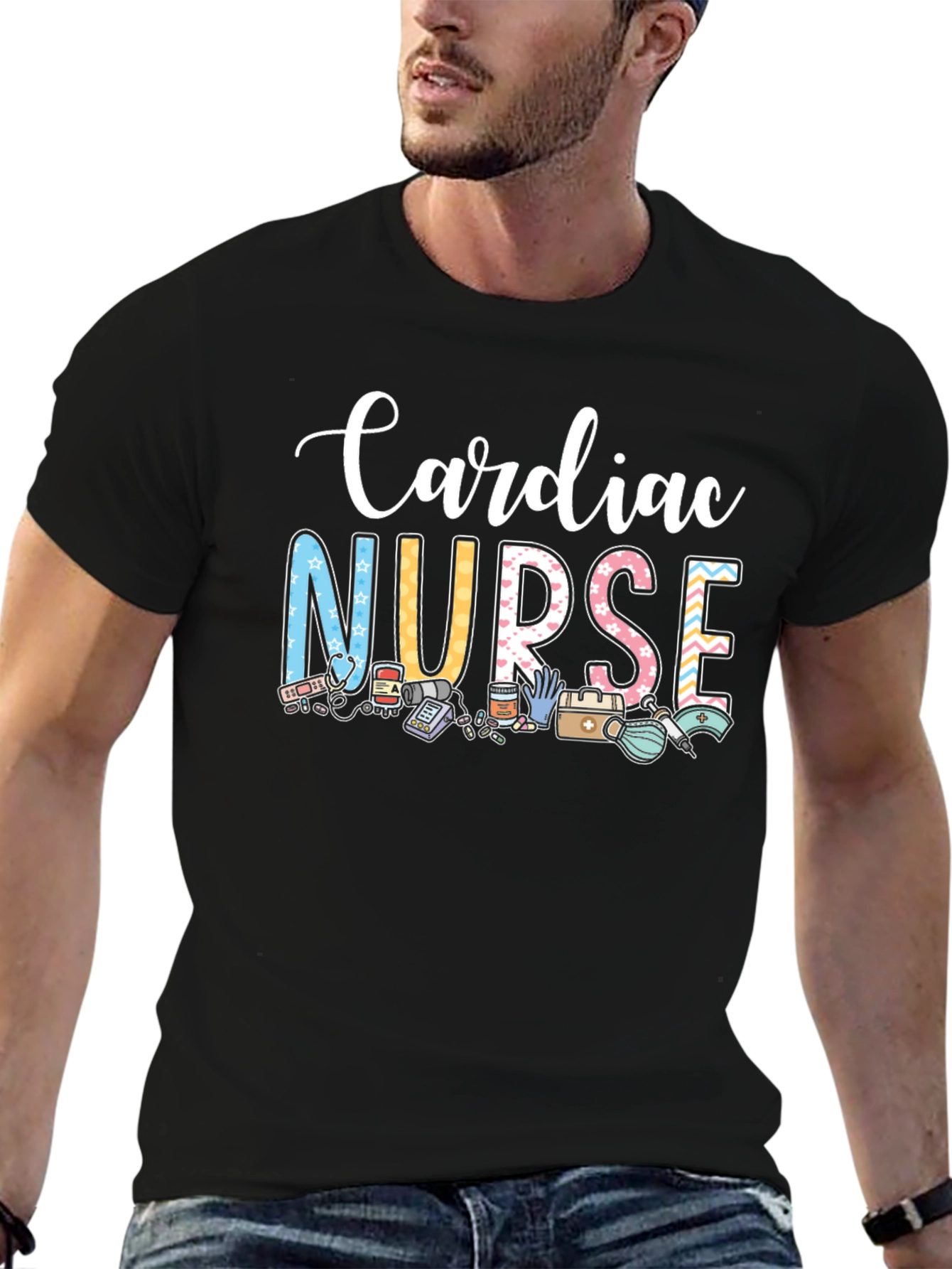 Cardiac Nurse Graphic T-Shirt - RN Medical Apparel