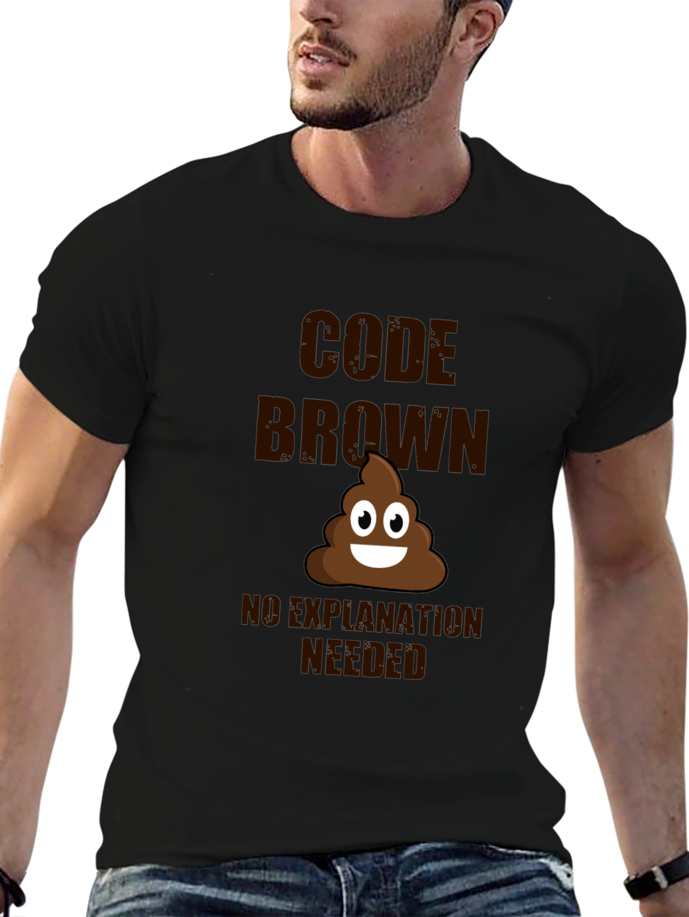 Code Brown T-Shirt - Funny Poop Emoji Tee