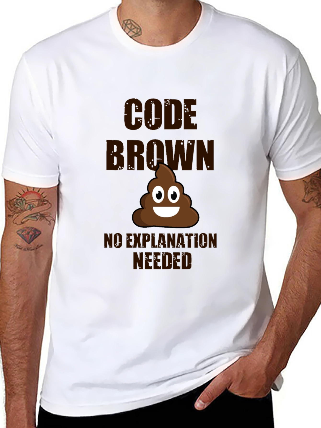 Code Brown T-Shirt - Funny Poop Emoji Tee