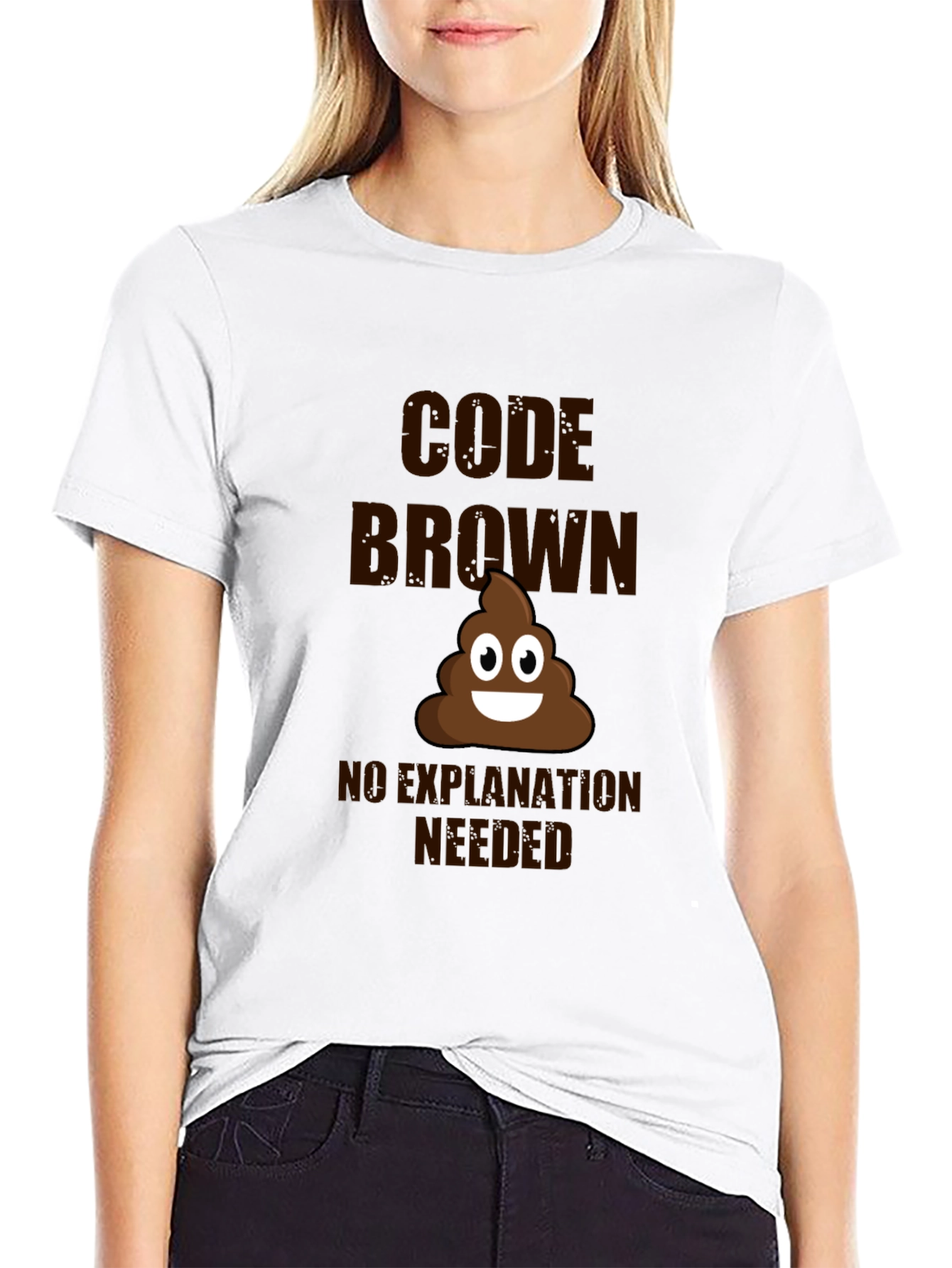 Code Brown T-Shirt - Funny Poop Emoji Tee