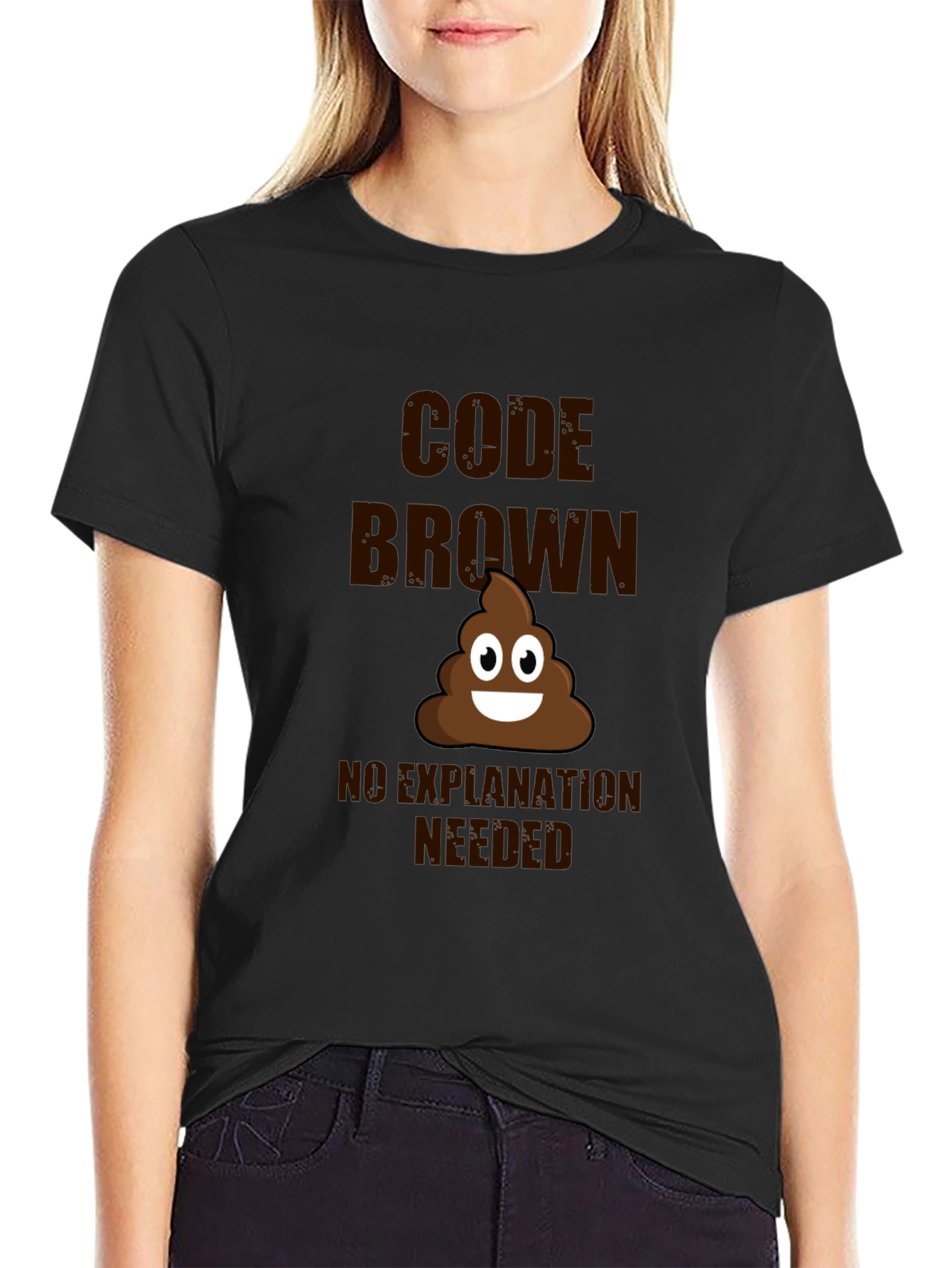 Code Brown T-Shirt - Funny Poop Emoji Tee