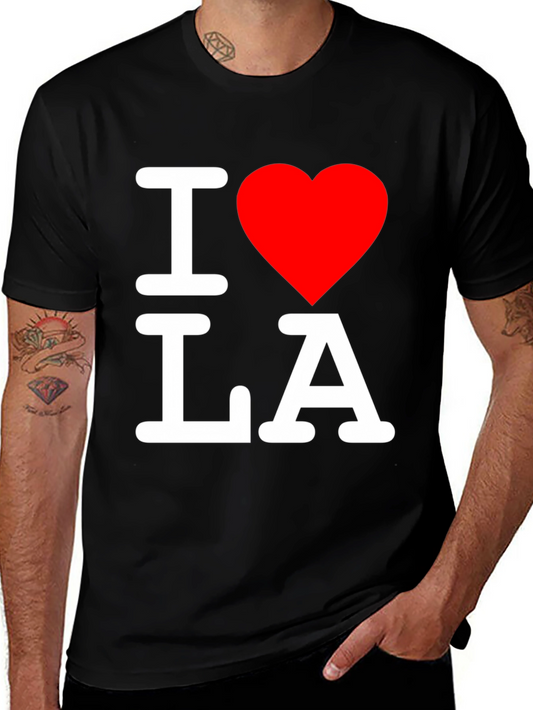 I Love LA T-Shirt - Black Crew Neck