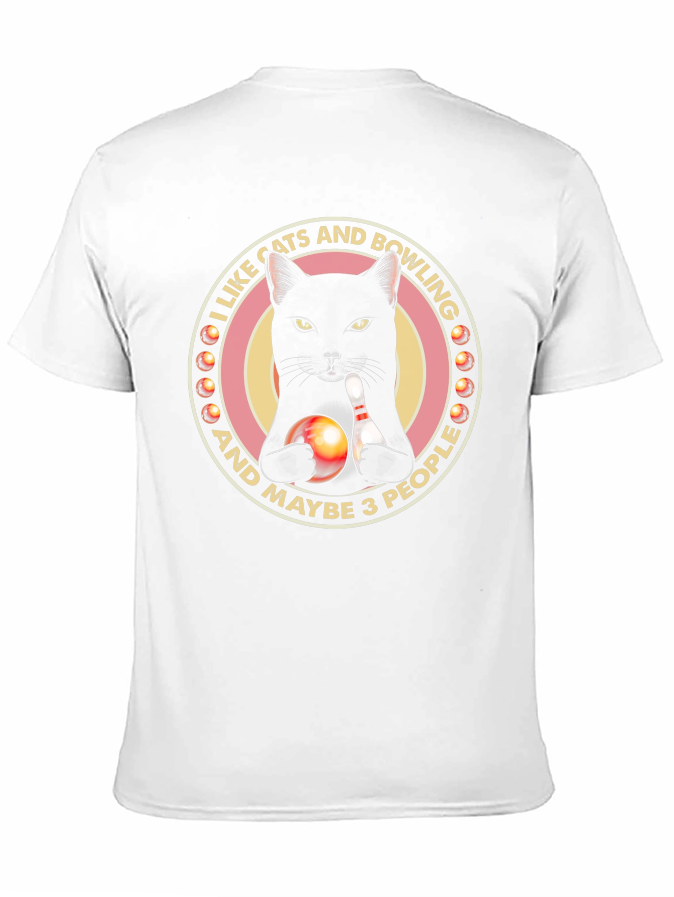 Cats & Bowling Graphic T-Shirt - Black
