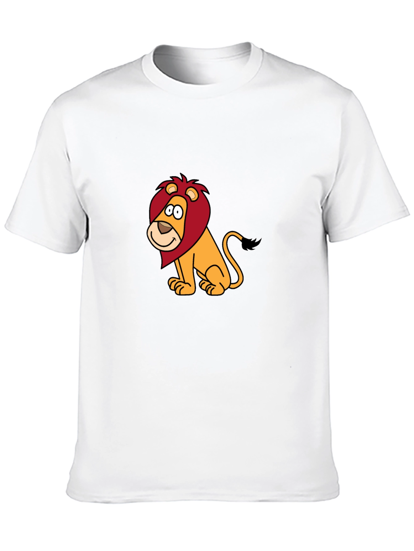 Cartoon Lion Graphic Black T-Shirt