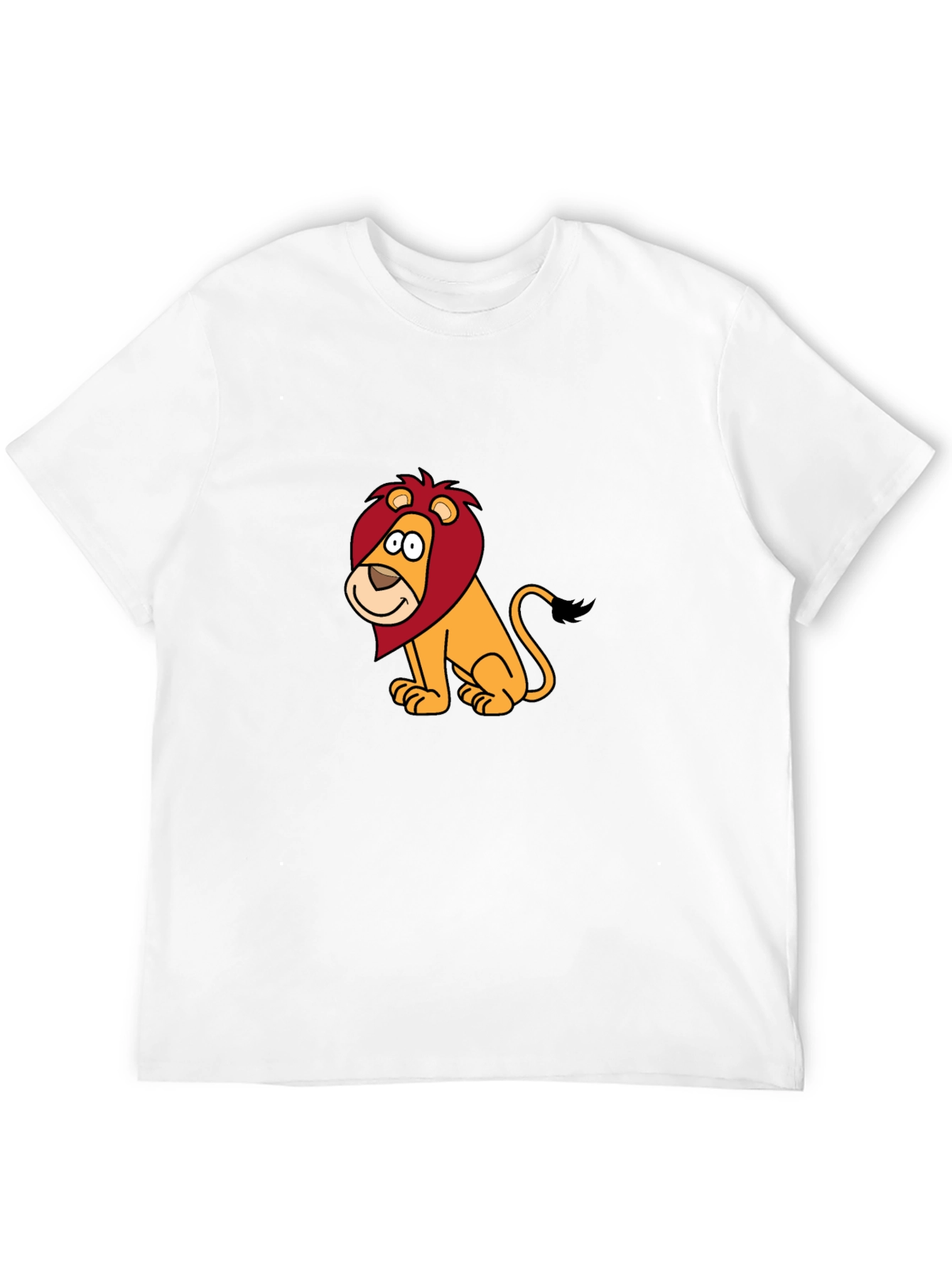 Cartoon Lion Graphic Black T-Shirt