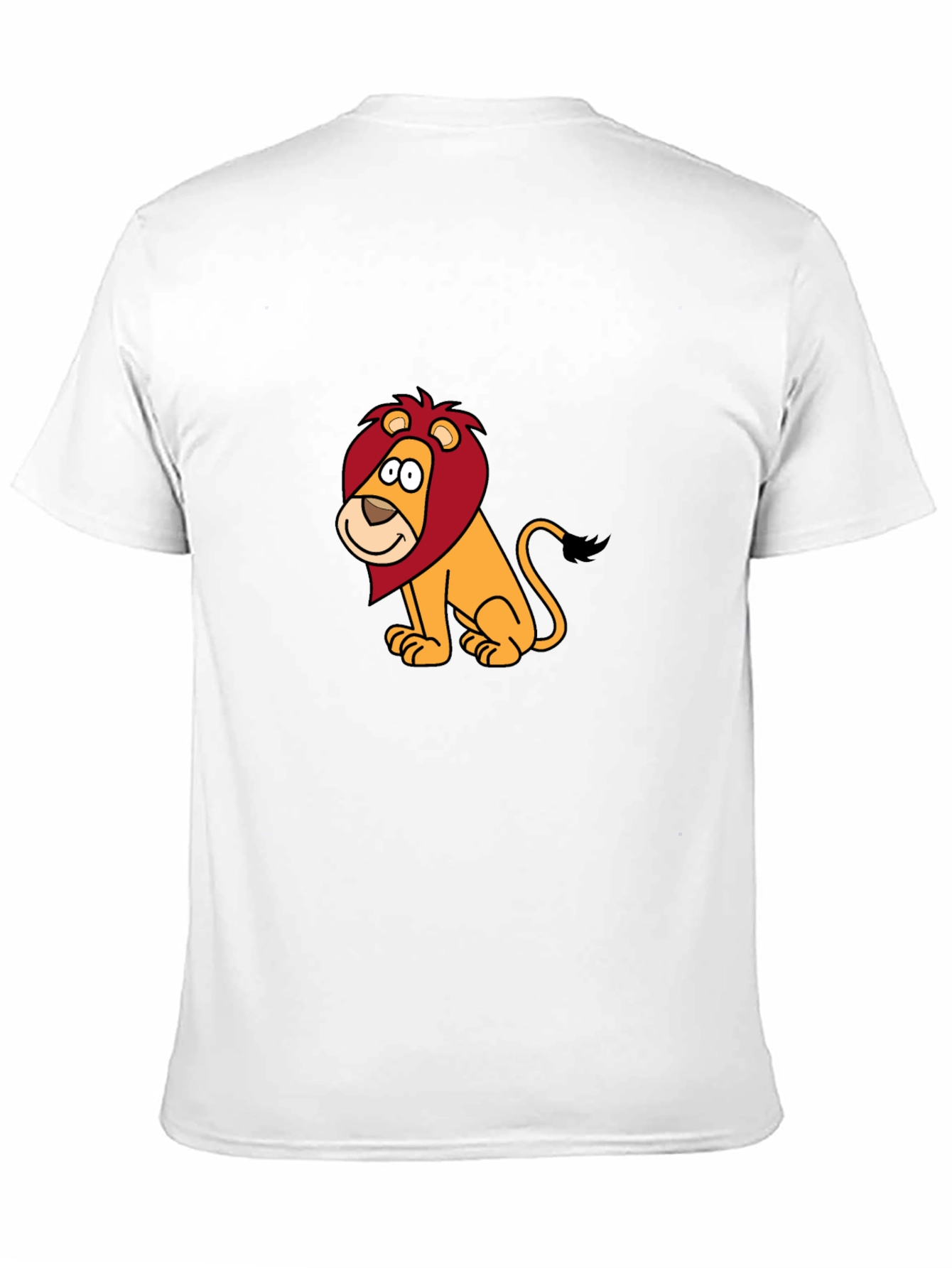 Cartoon Lion Graphic Black T-Shirt
