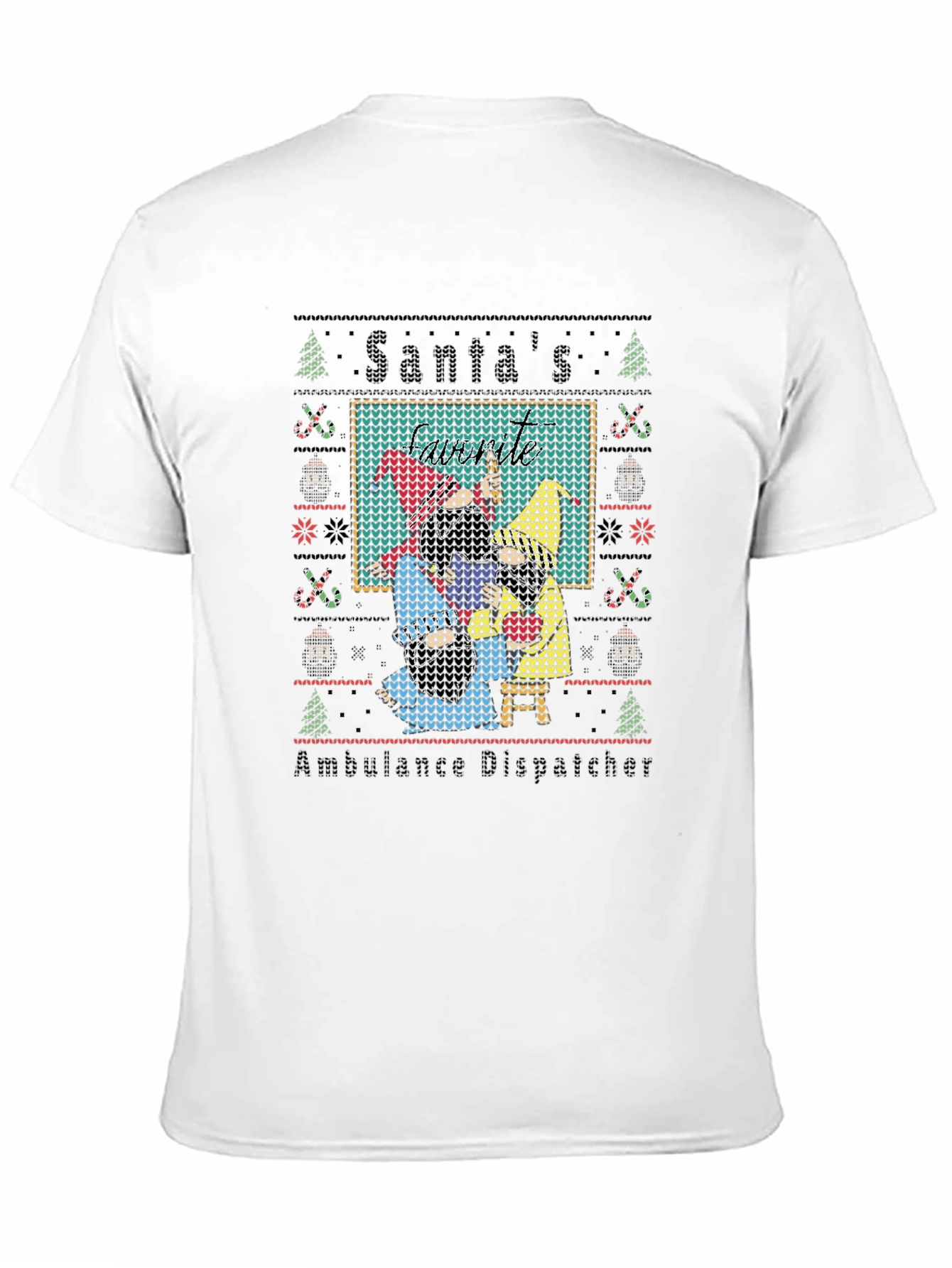 Santas Ambulance Dispatcher Ugly Christmas T-Shirt