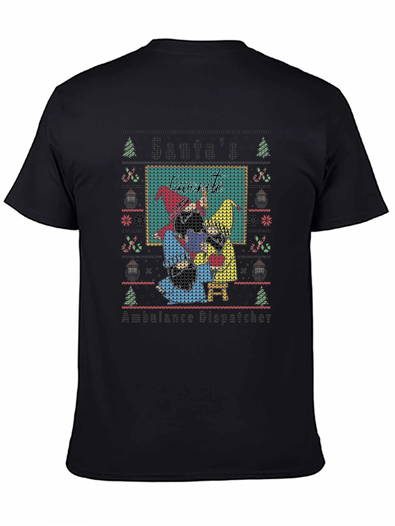 Santas Ambulance Dispatcher Ugly Christmas T-Shirt