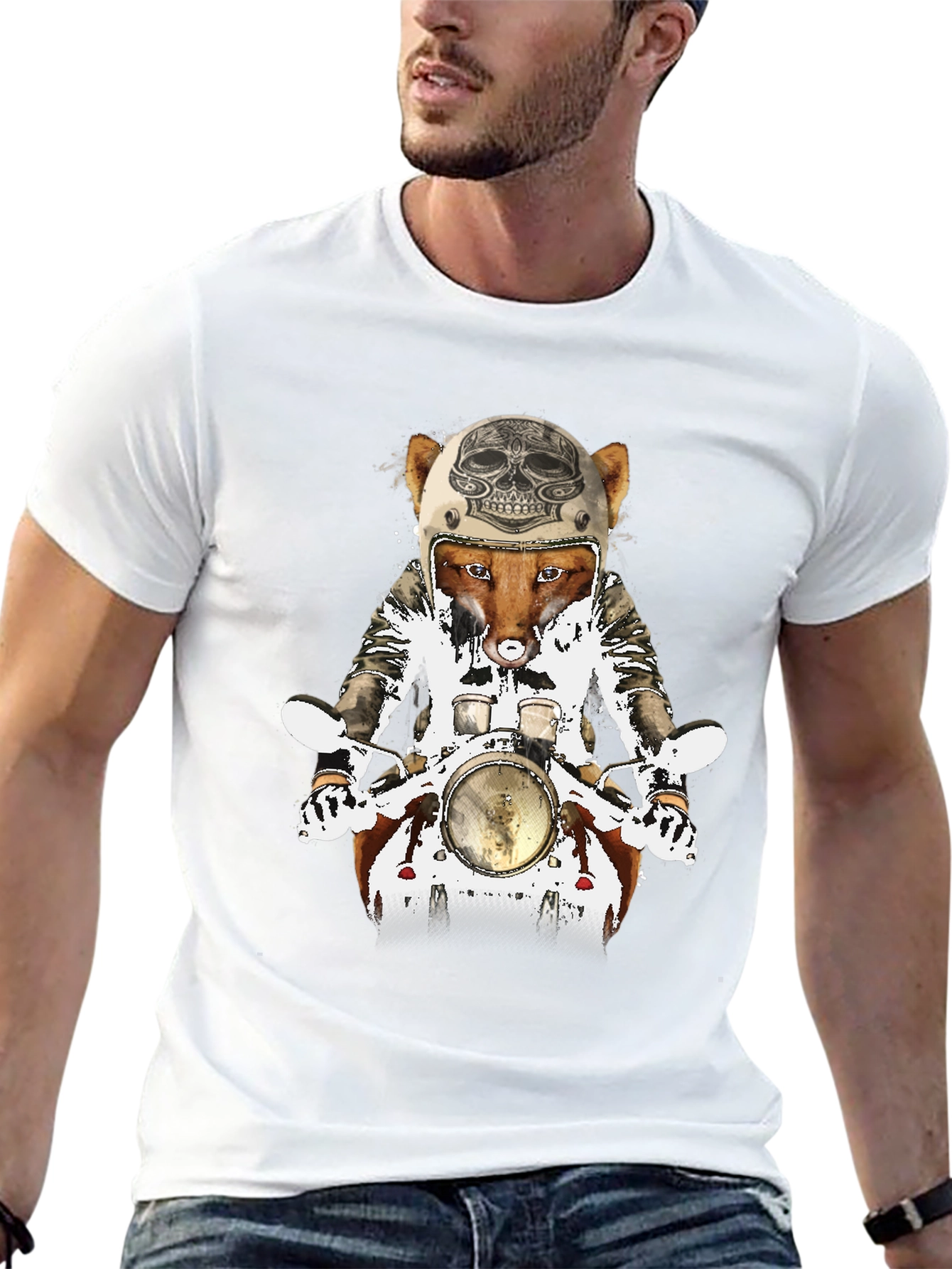 Fox on Motorcycle Graphic Tee