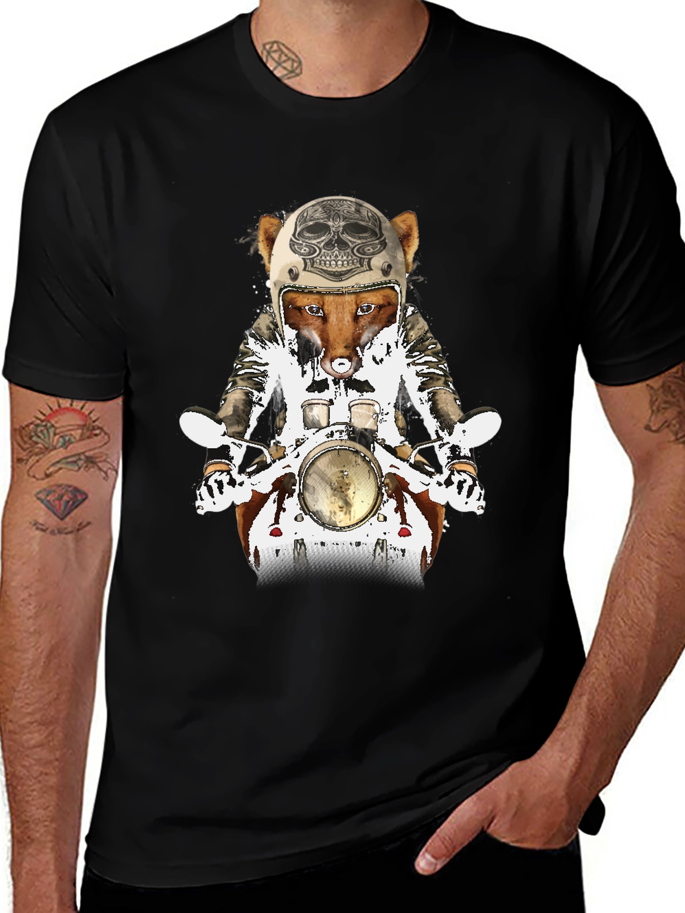 Fox on Motorcycle Graphic Tee