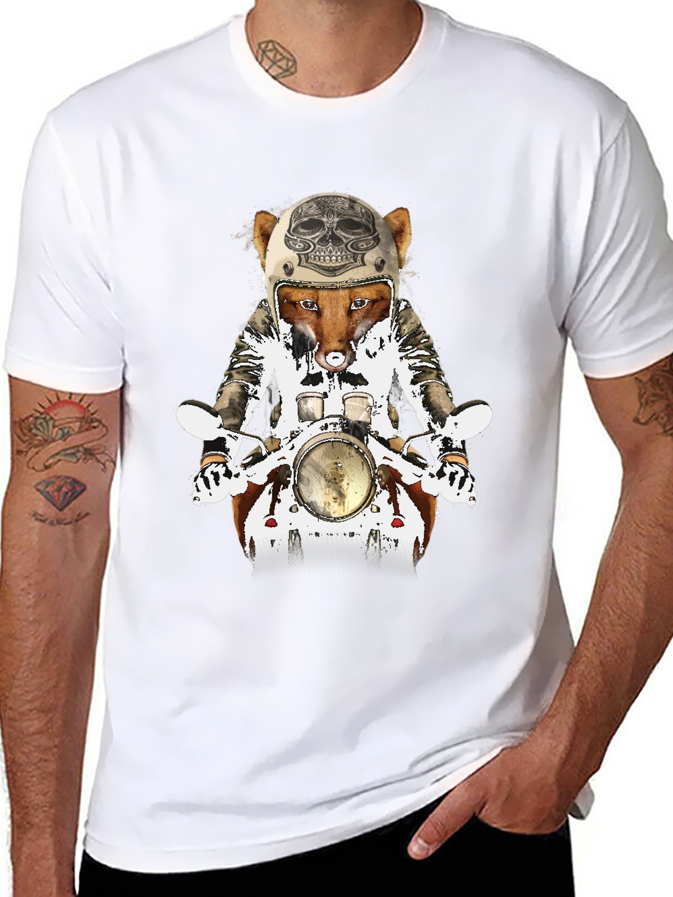 Fox on Motorcycle Graphic Tee