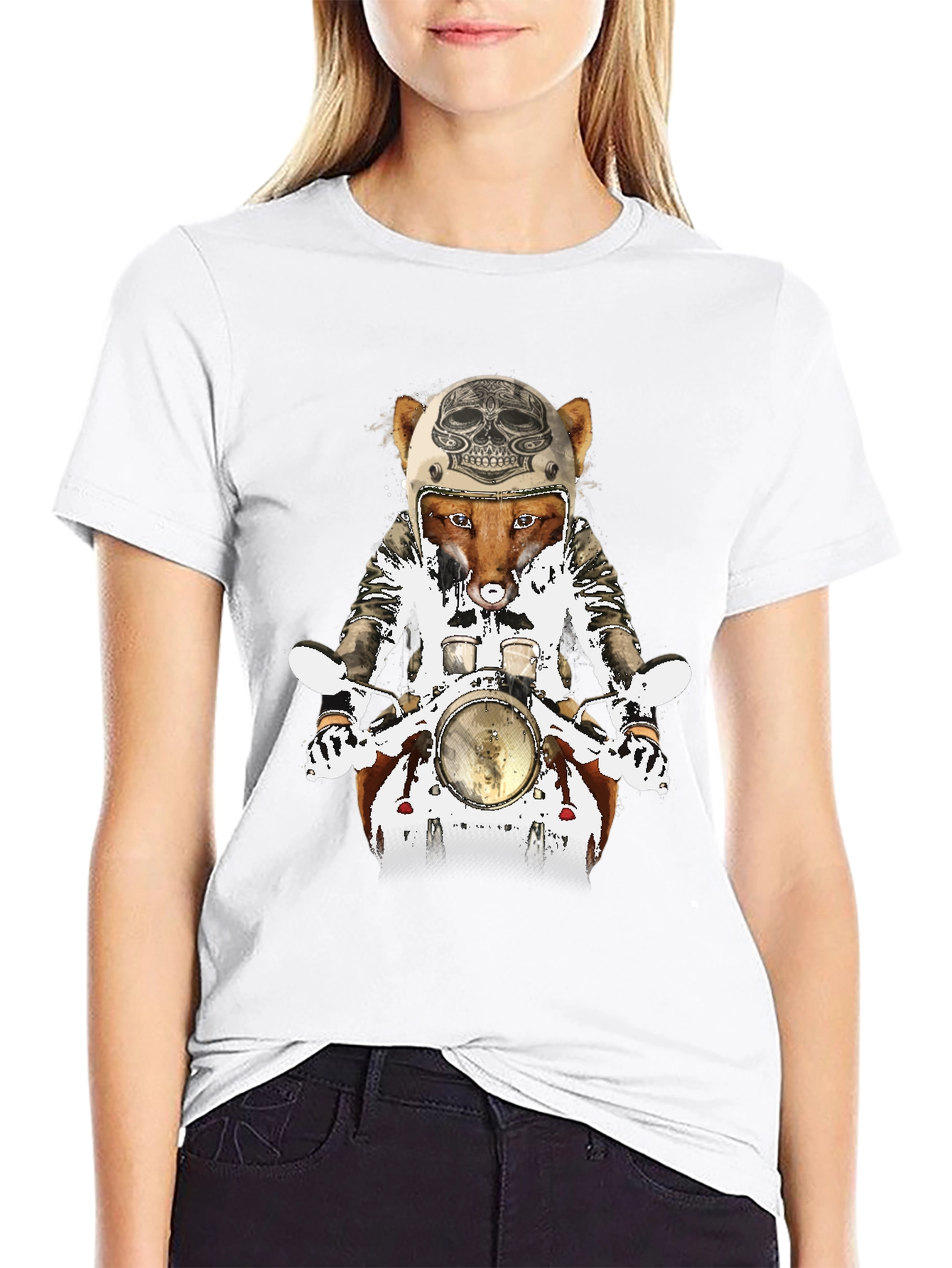 Fox on Motorcycle Graphic Tee
