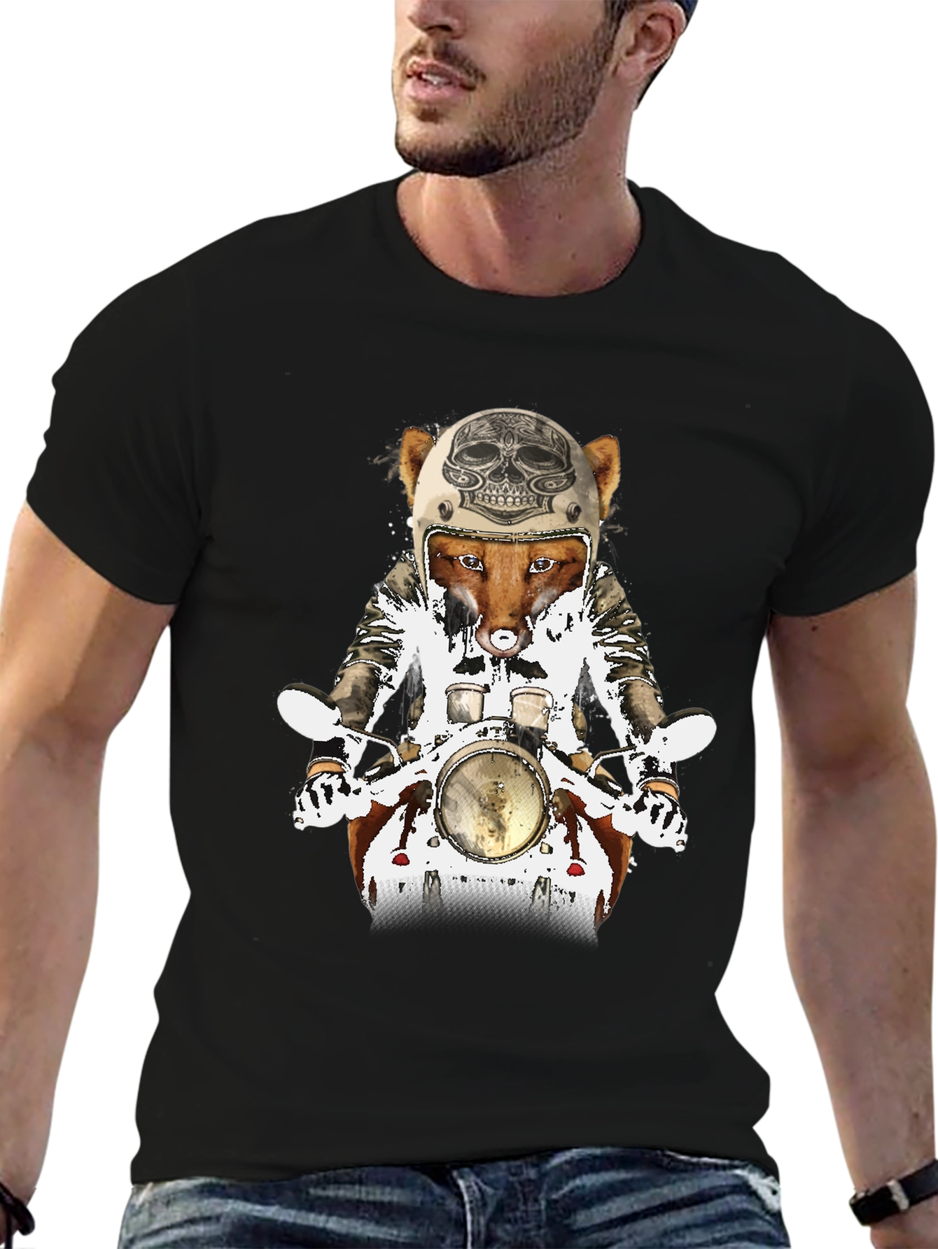 Fox on Motorcycle Graphic Tee