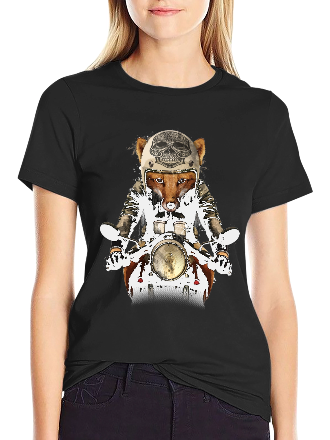 Fox on Motorcycle Graphic Tee