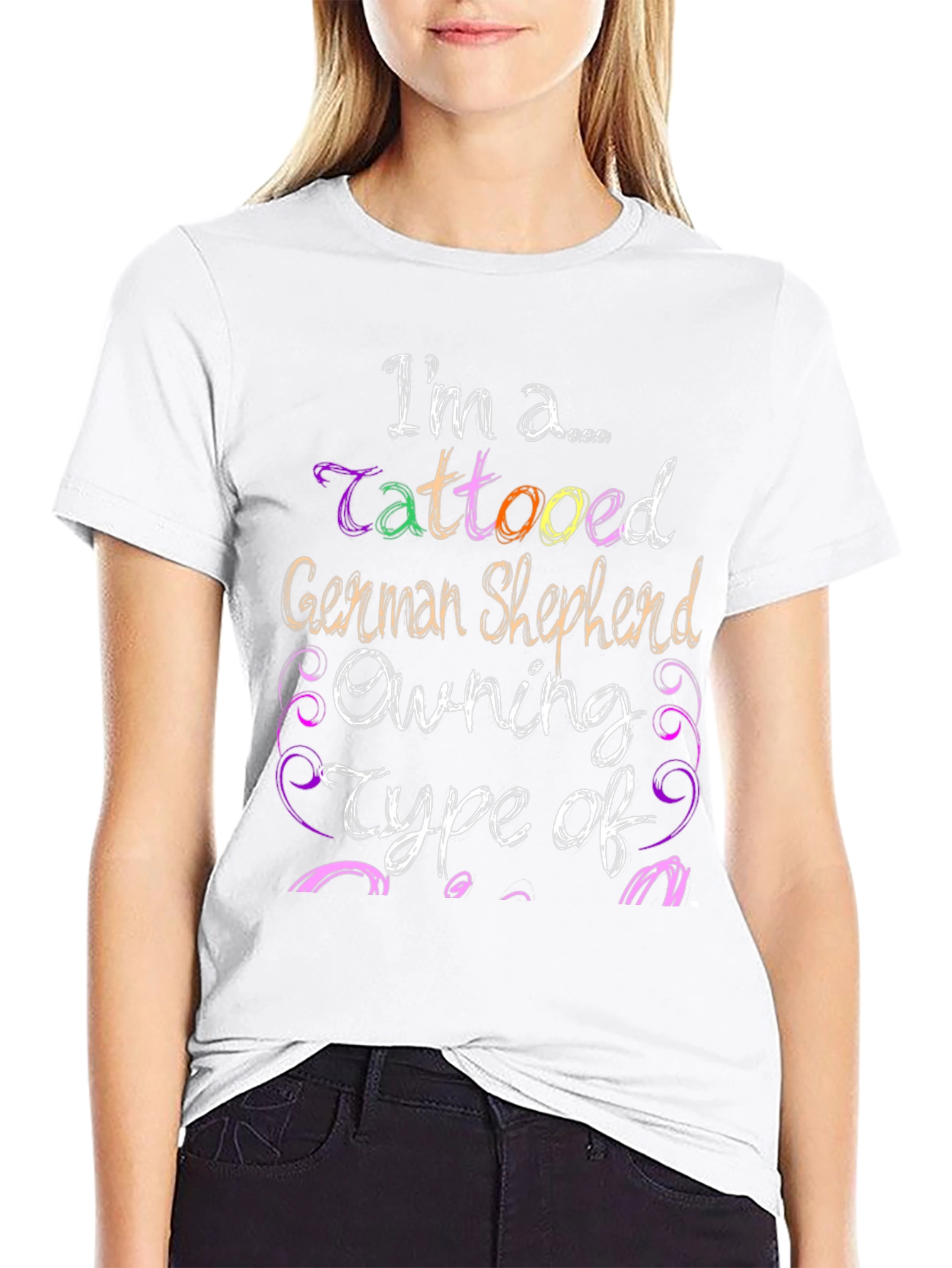 Tattooed German Shepherd Owner Black T-Shirt