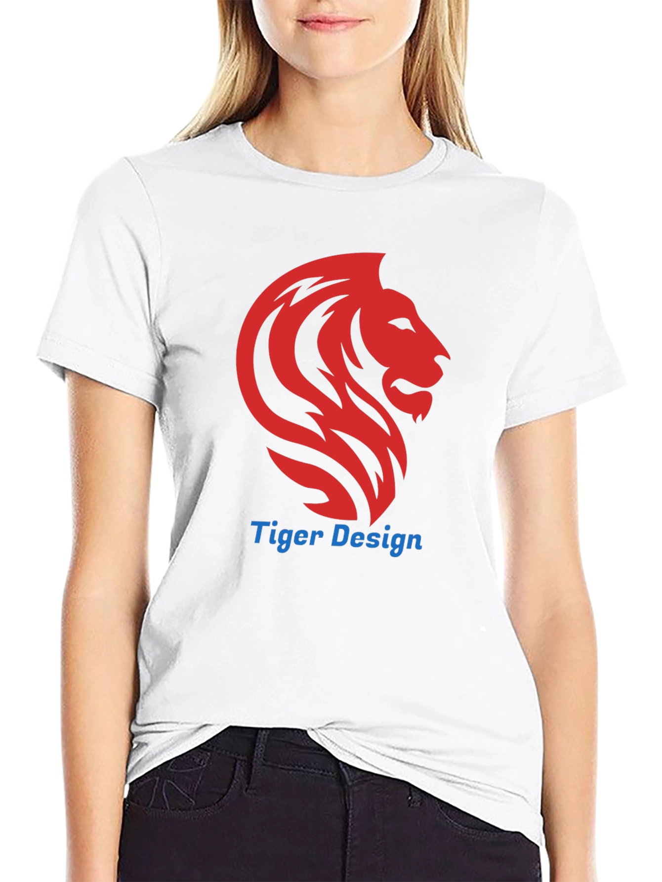 Mens Black Lion Design T-Shirt
