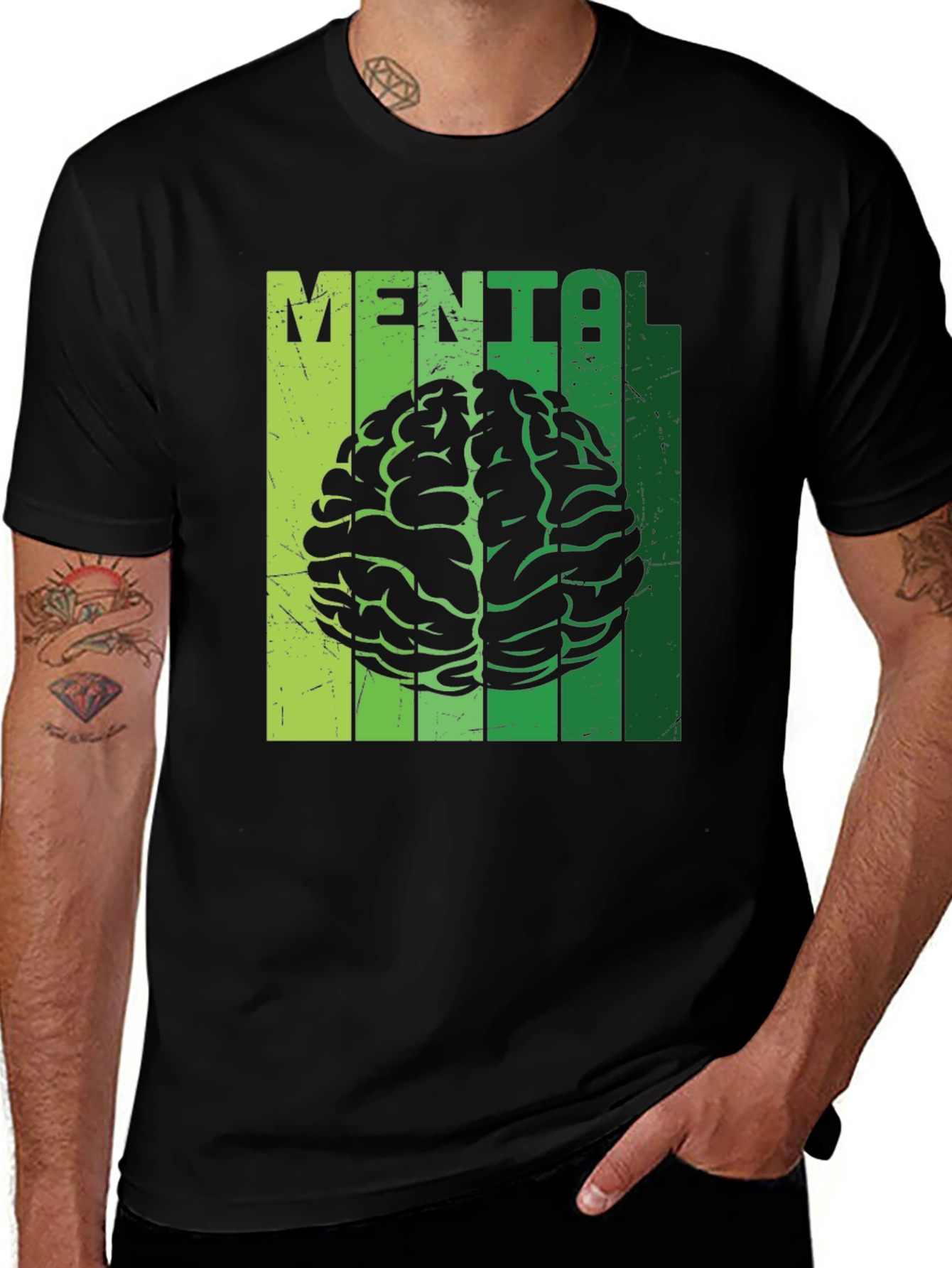 Mental Brain Graphic Tee - Cool Novelty T-Shirt