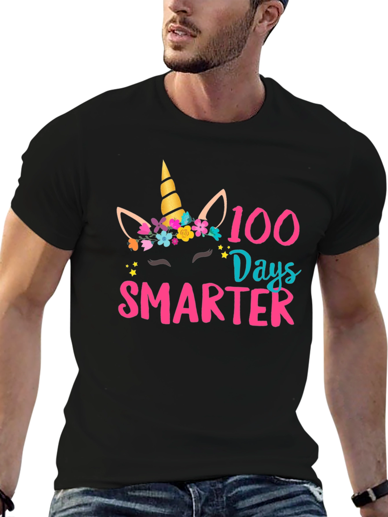 100 Days Smarter Unicorn Graphic T-Shirt