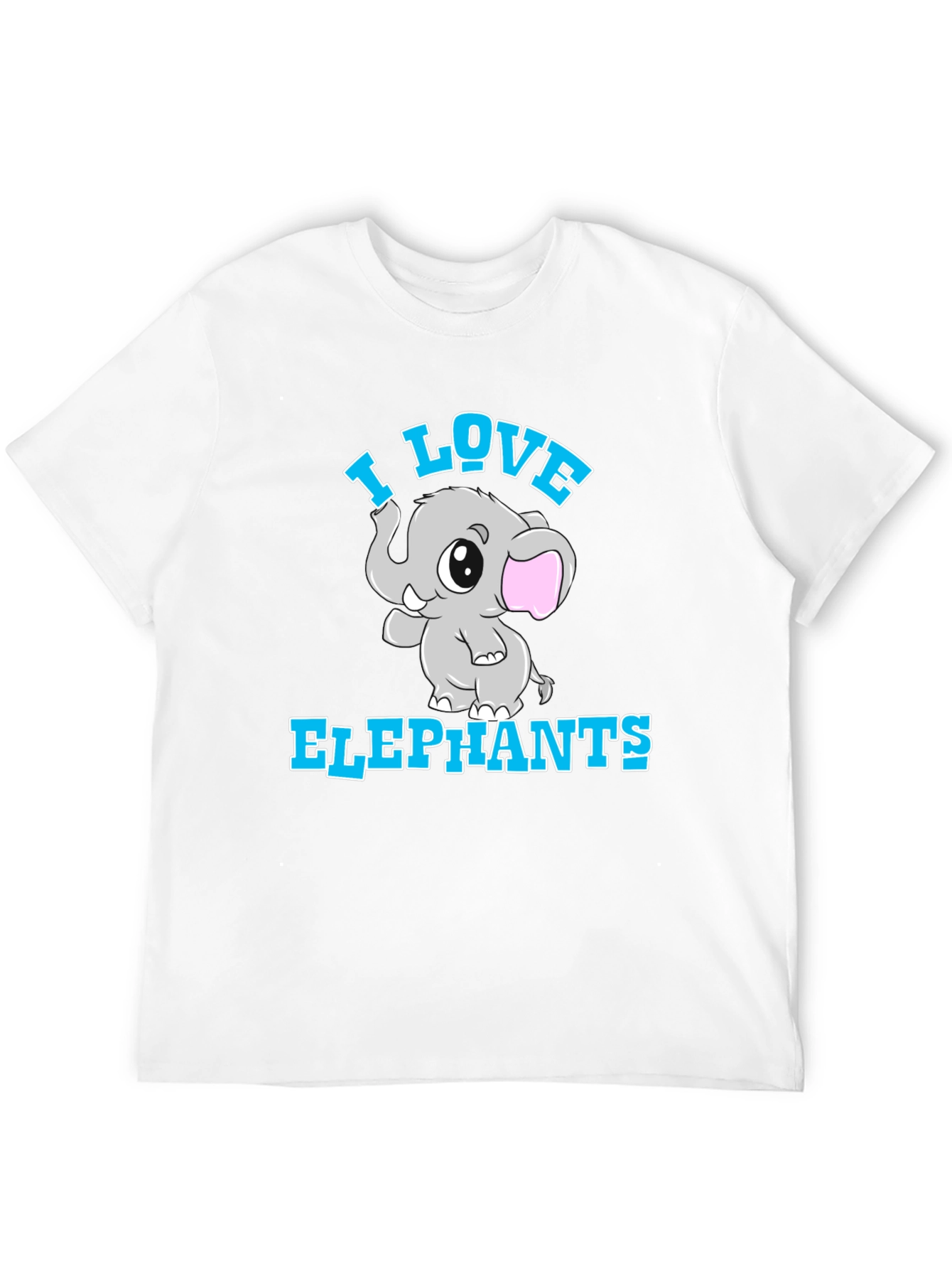 I Love Elephants Black T-Shirt