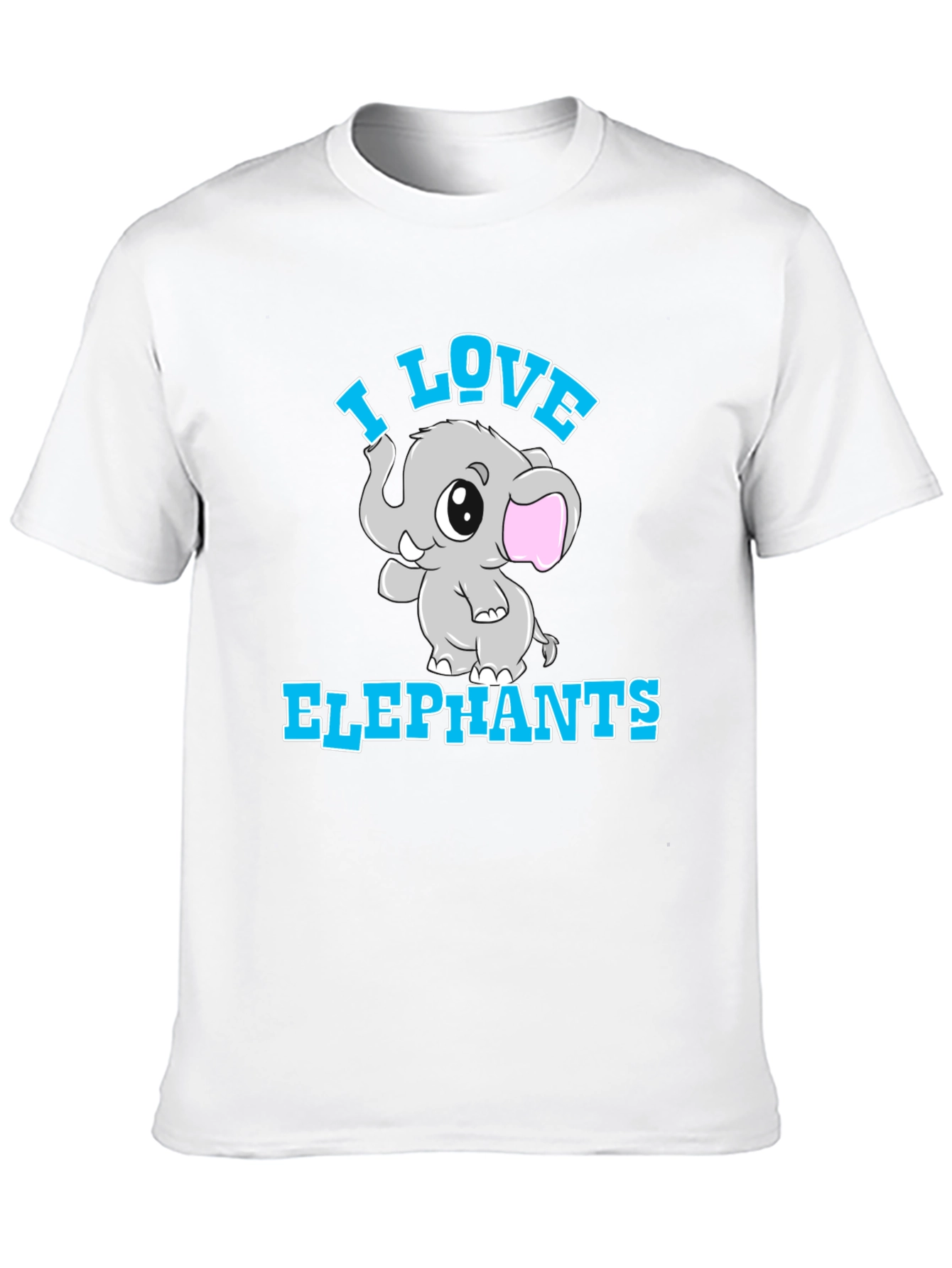 I Love Elephants Black T-Shirt