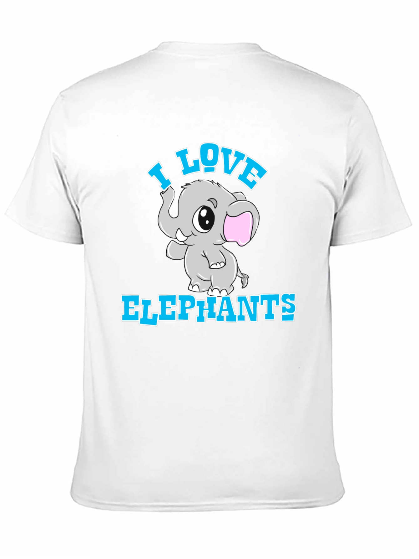 I Love Elephants Black T-Shirt