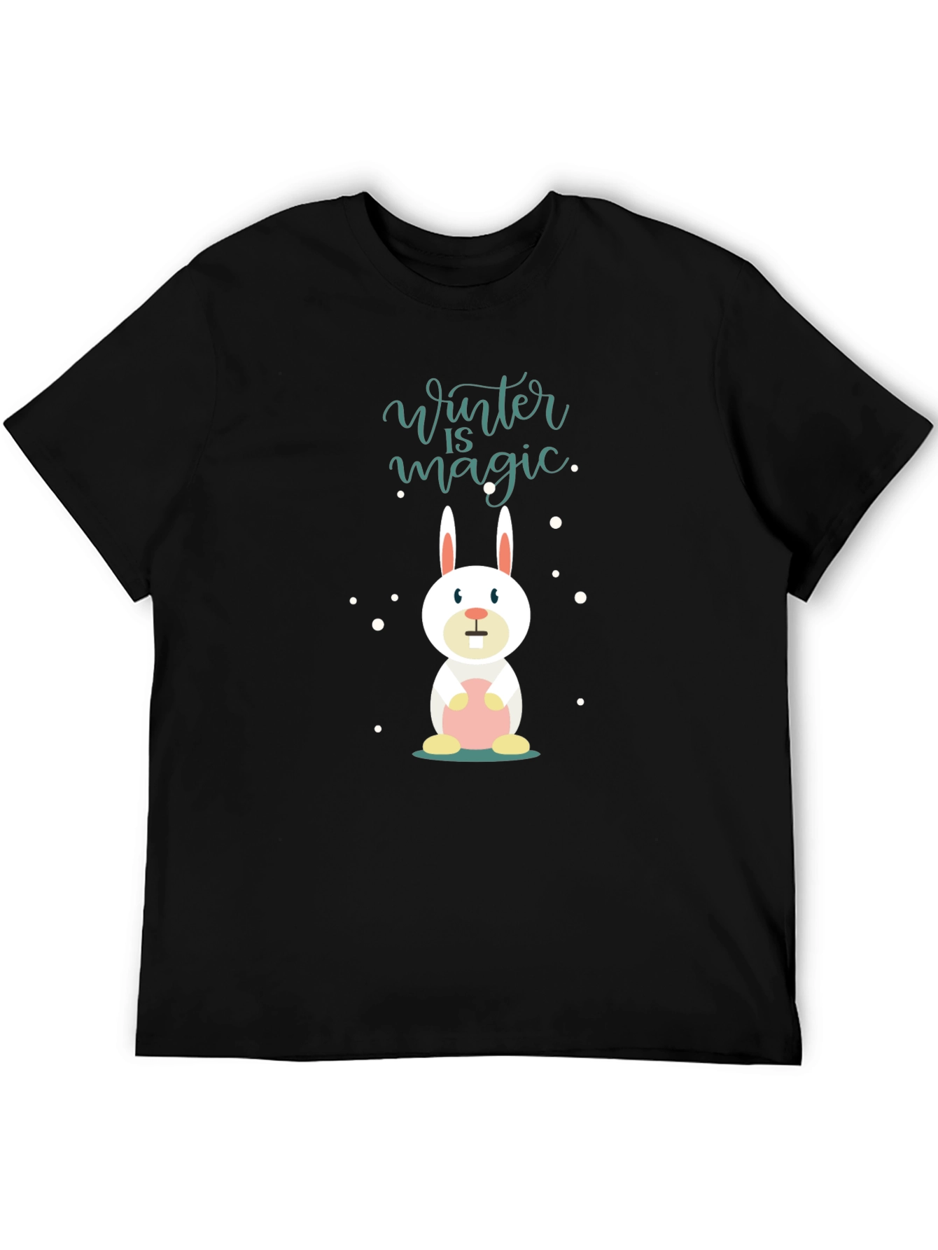Winter Magic Bunny T-Shirt - Black