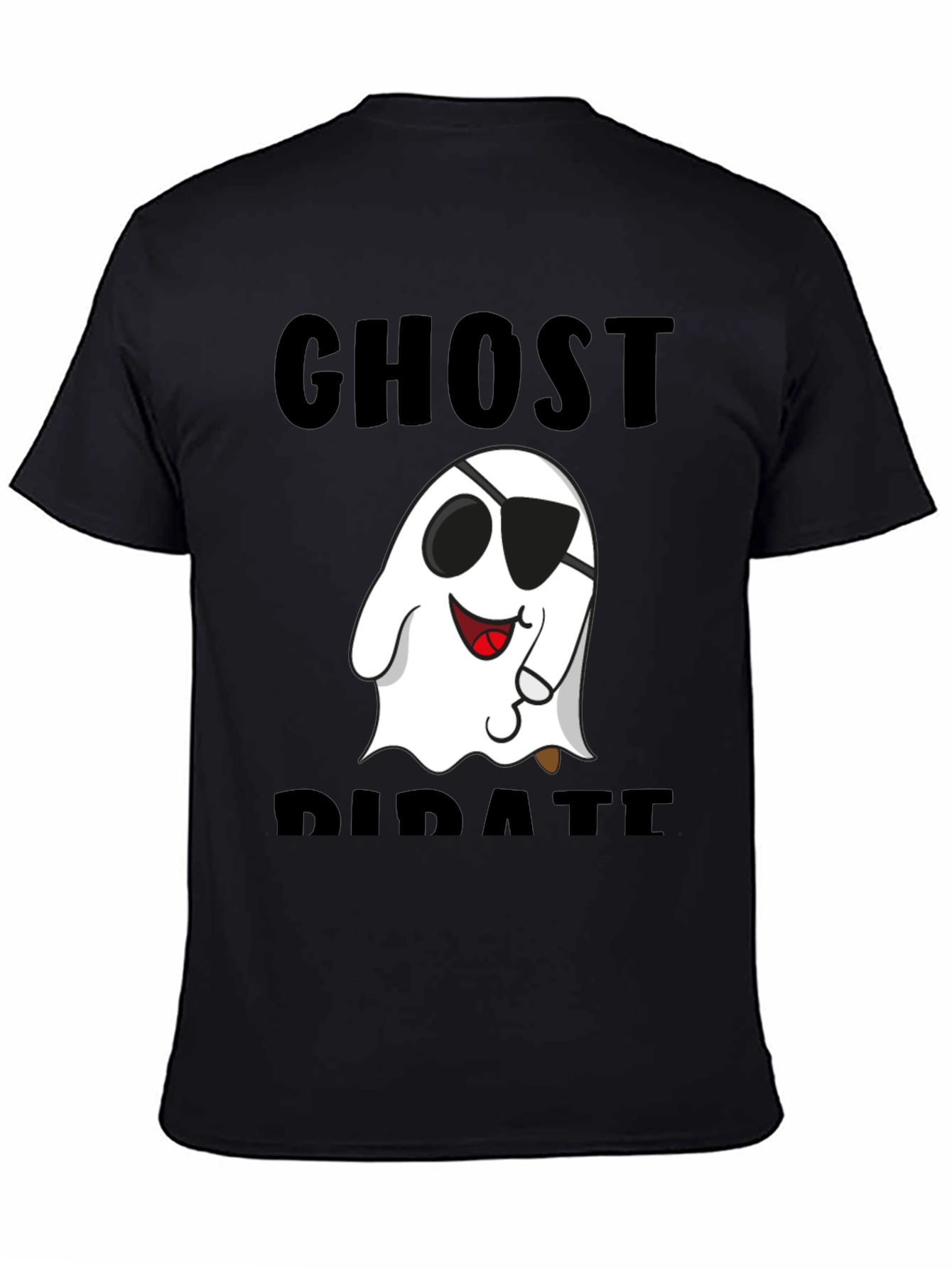 Ghost Pirate Graphic T-Shirt - Black Cotton Tee