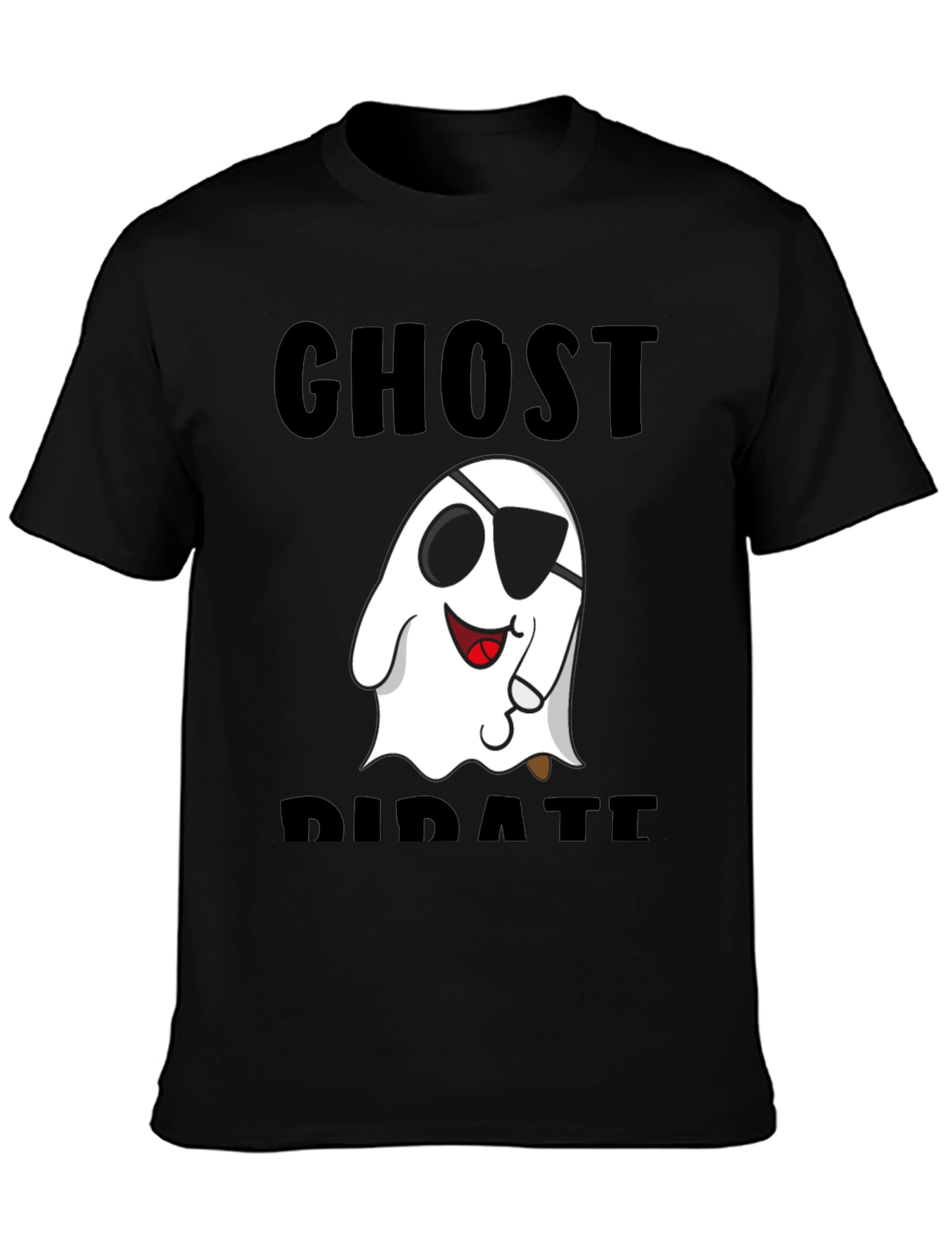 Ghost Pirate Graphic T-Shirt - Black Cotton Tee