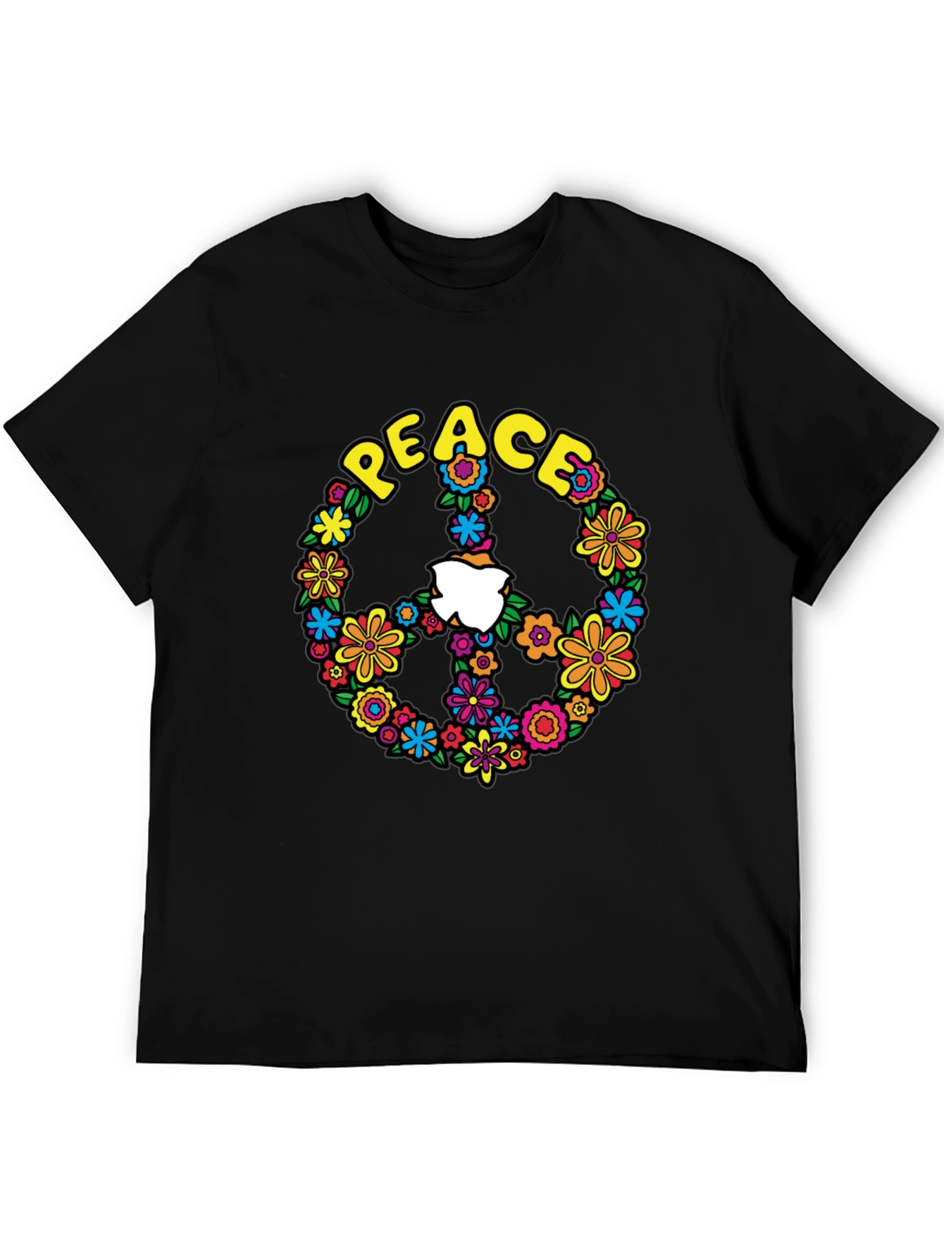 Peace Sign Floral Graphic T-Shirt