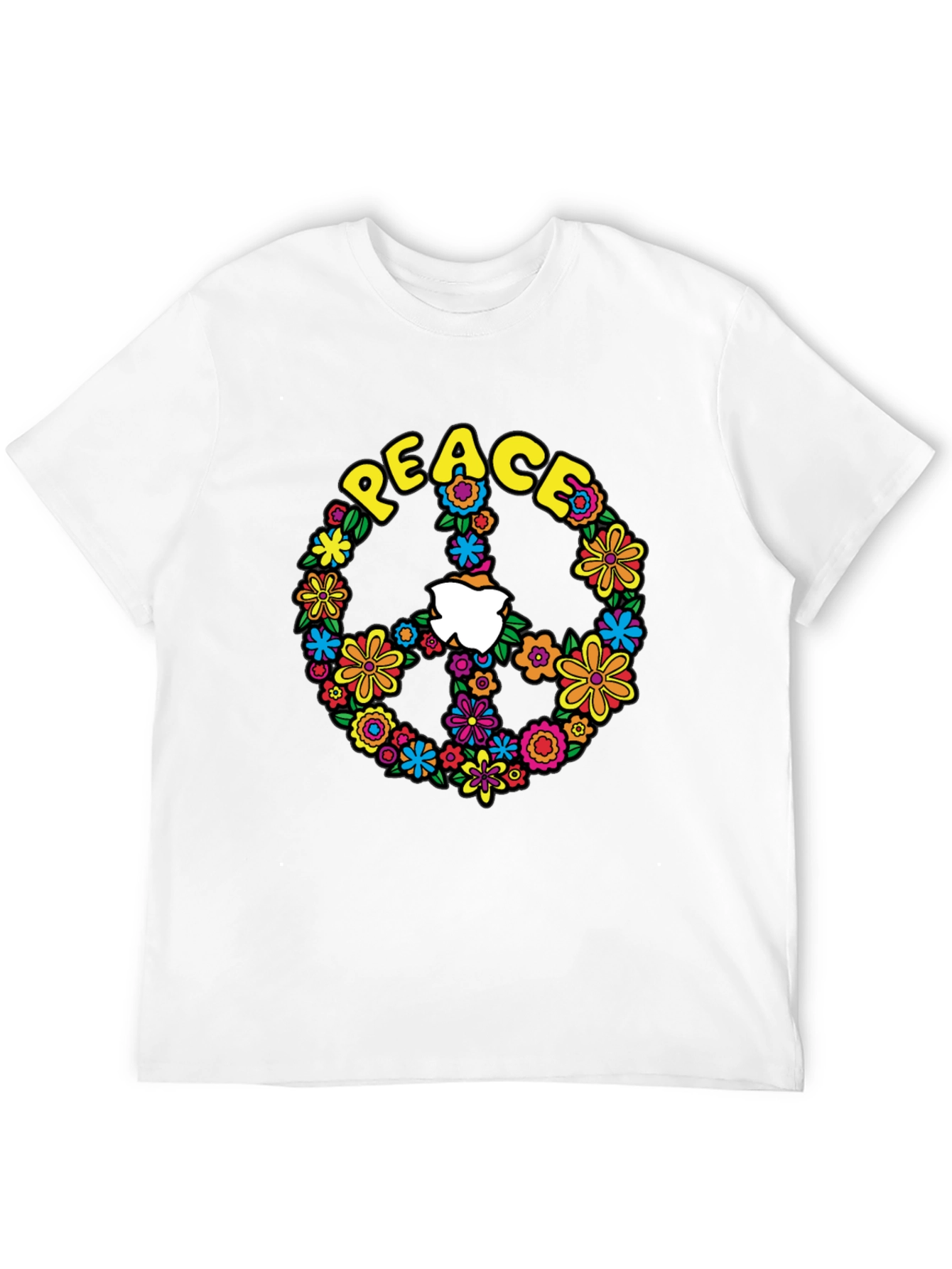 Peace Sign Floral Graphic T-Shirt