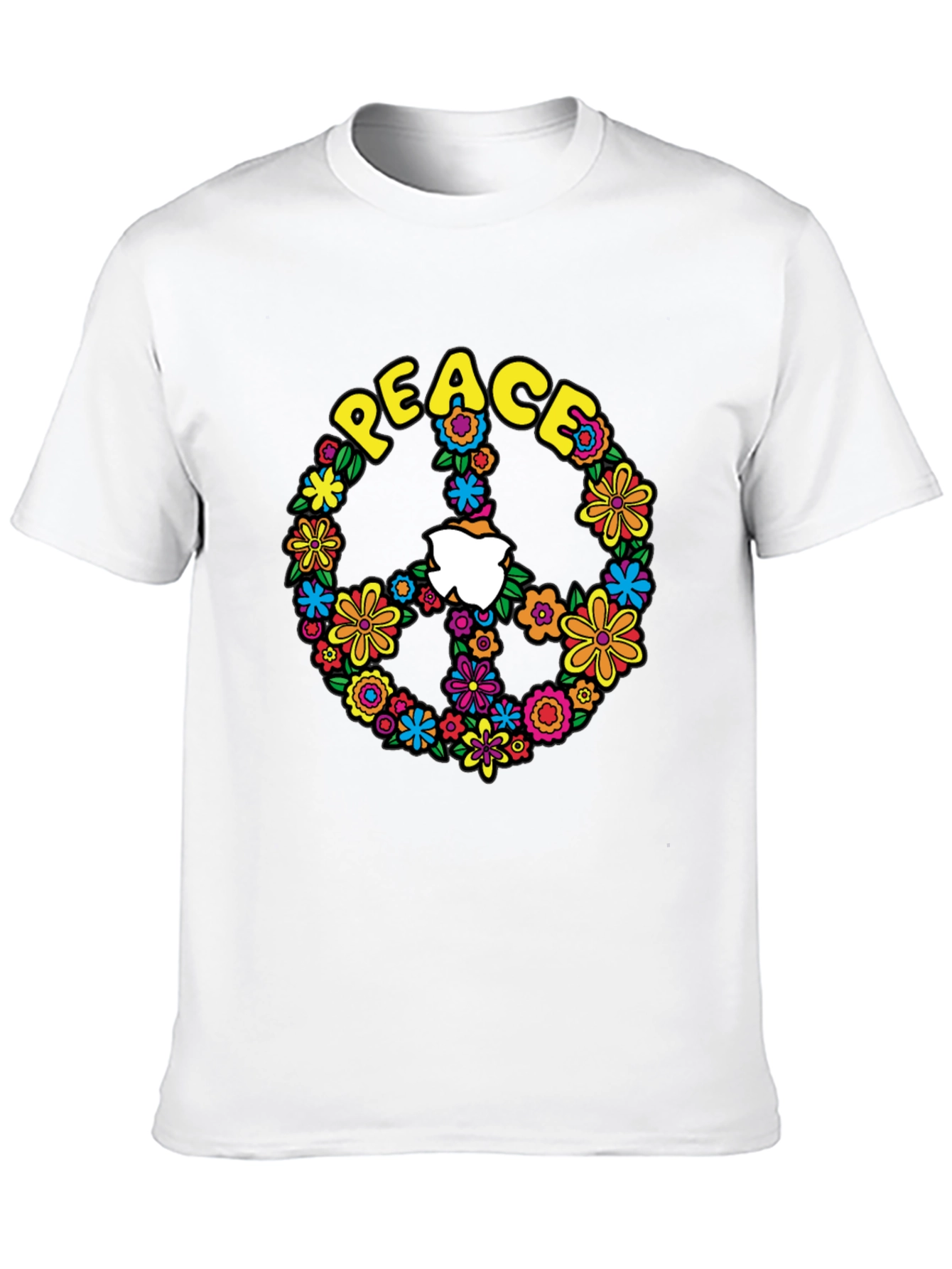 Peace Sign Floral Graphic T-Shirt