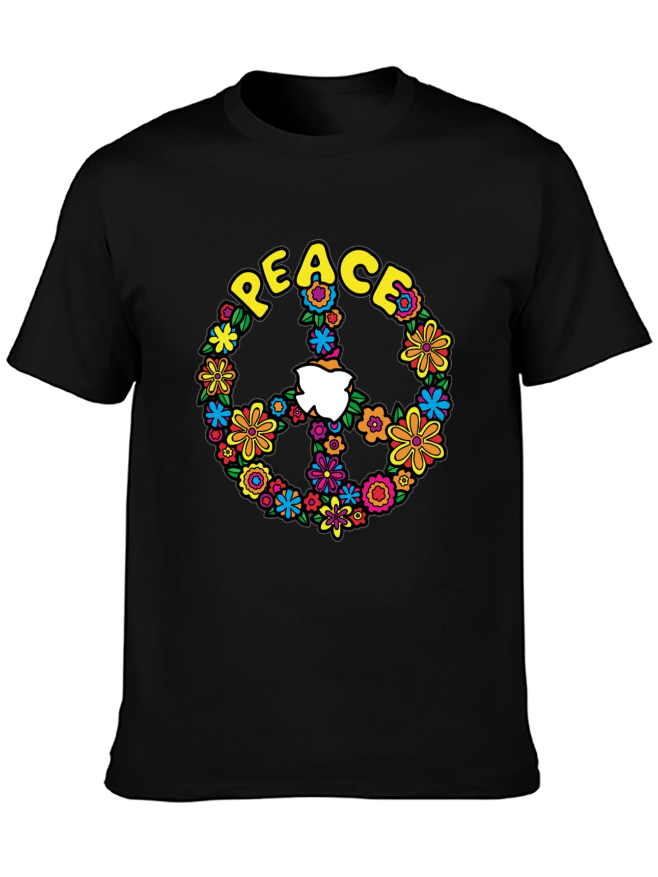 Peace Sign Floral Graphic T-Shirt