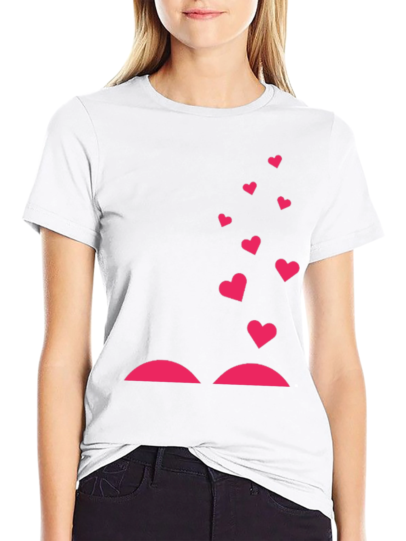 Heart Lift Graphic Tee - Black Cotton T-Shirt