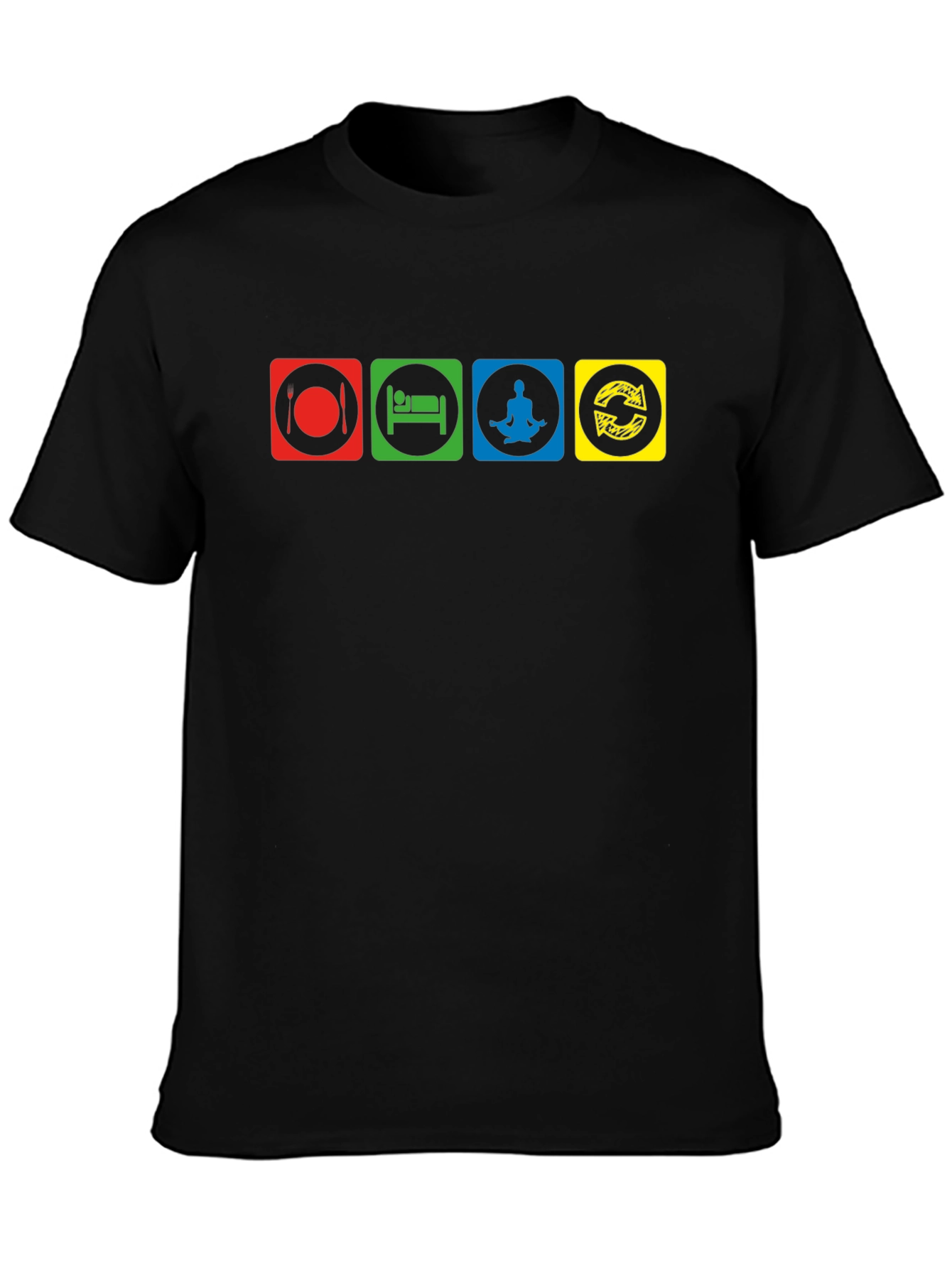 Eat Sleep Meditate Repeat Graphic T-Shirt