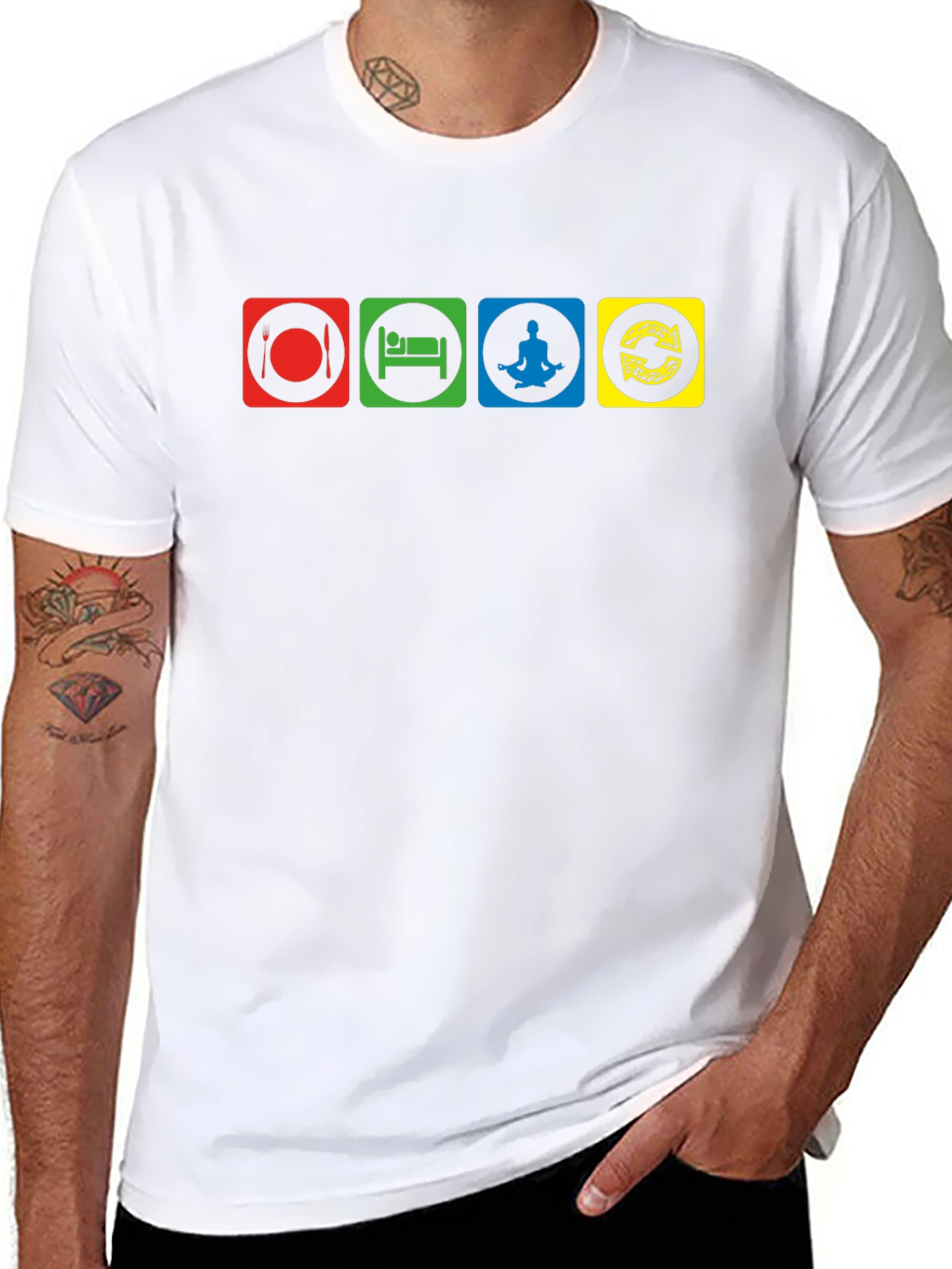 Eat Sleep Meditate Repeat Graphic T-Shirt