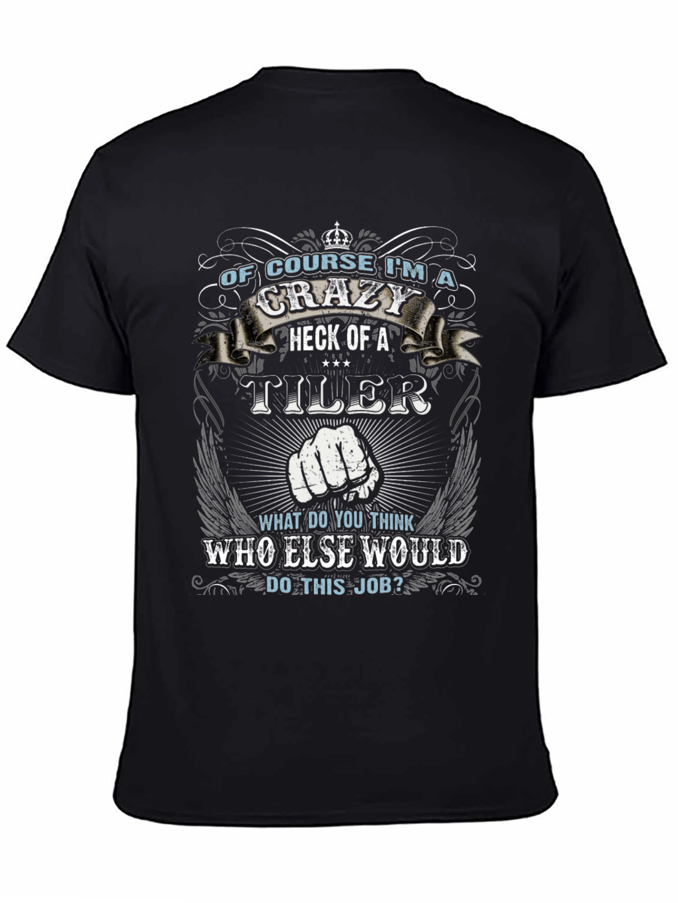 Crazy Tiler Graphic Tee - Black Cotton