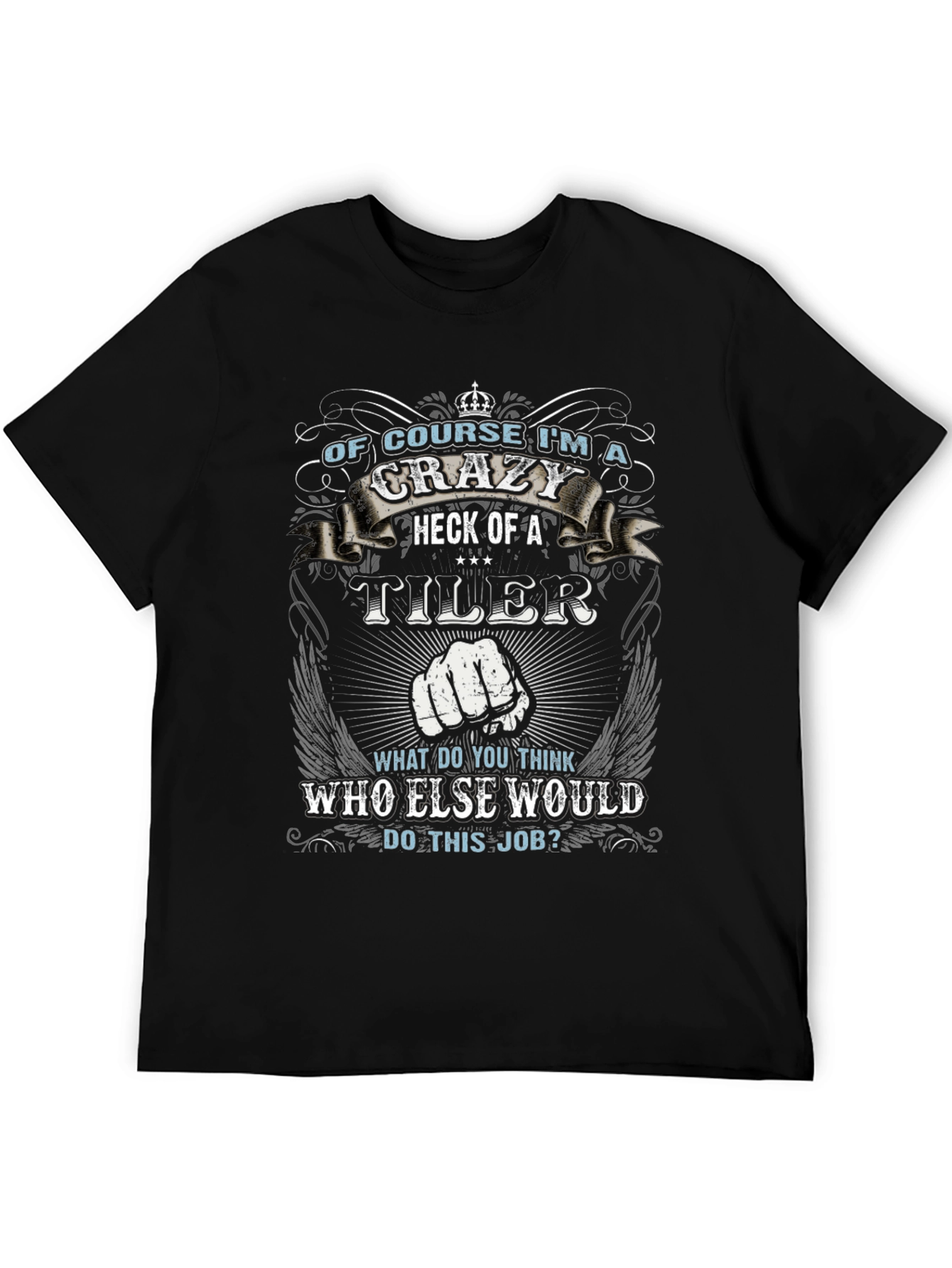 Crazy Tiler Graphic Tee - Black Cotton