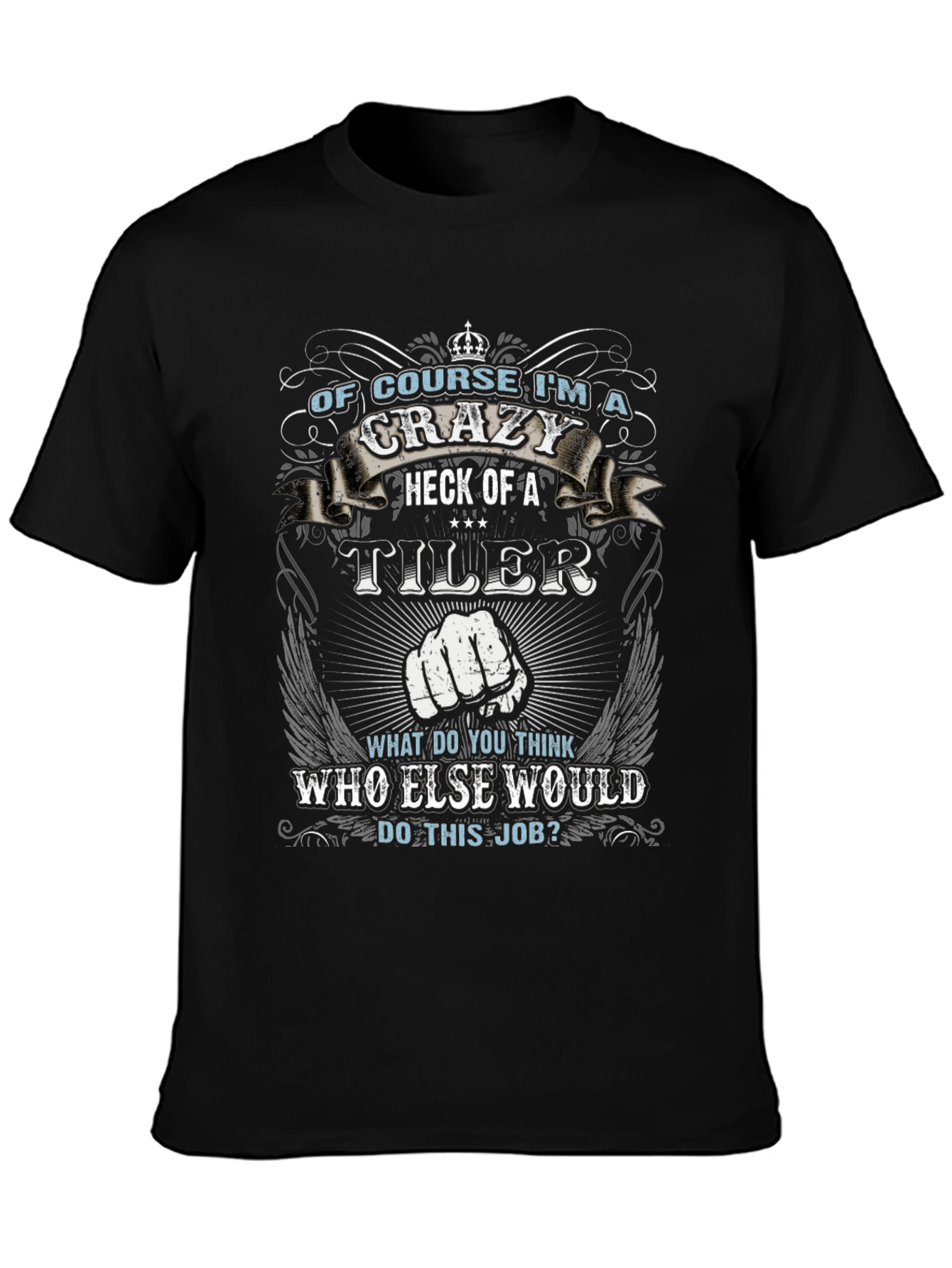 Crazy Tiler Graphic Tee - Black Cotton