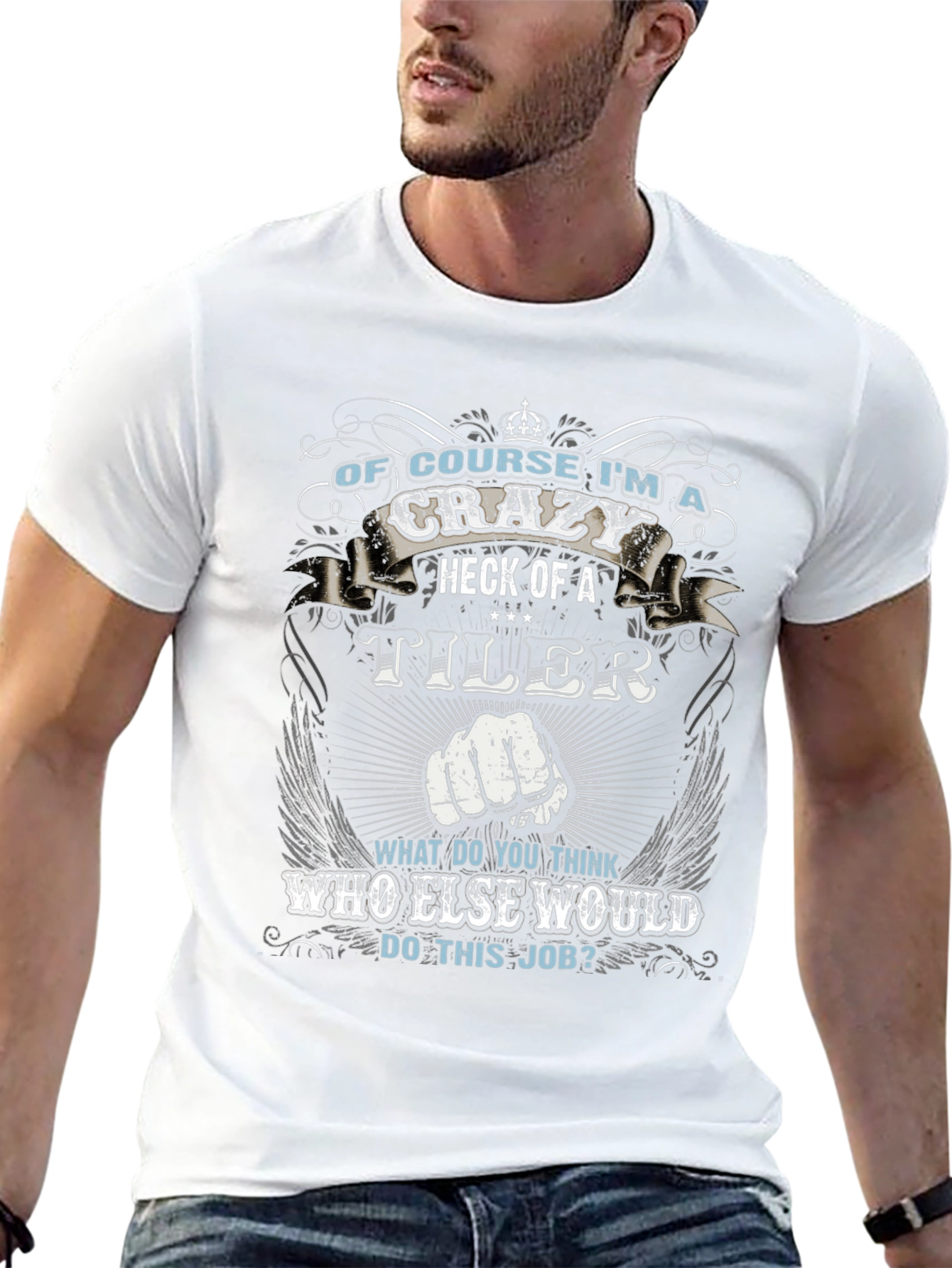 Crazy Tiler Graphic Tee - Black Cotton