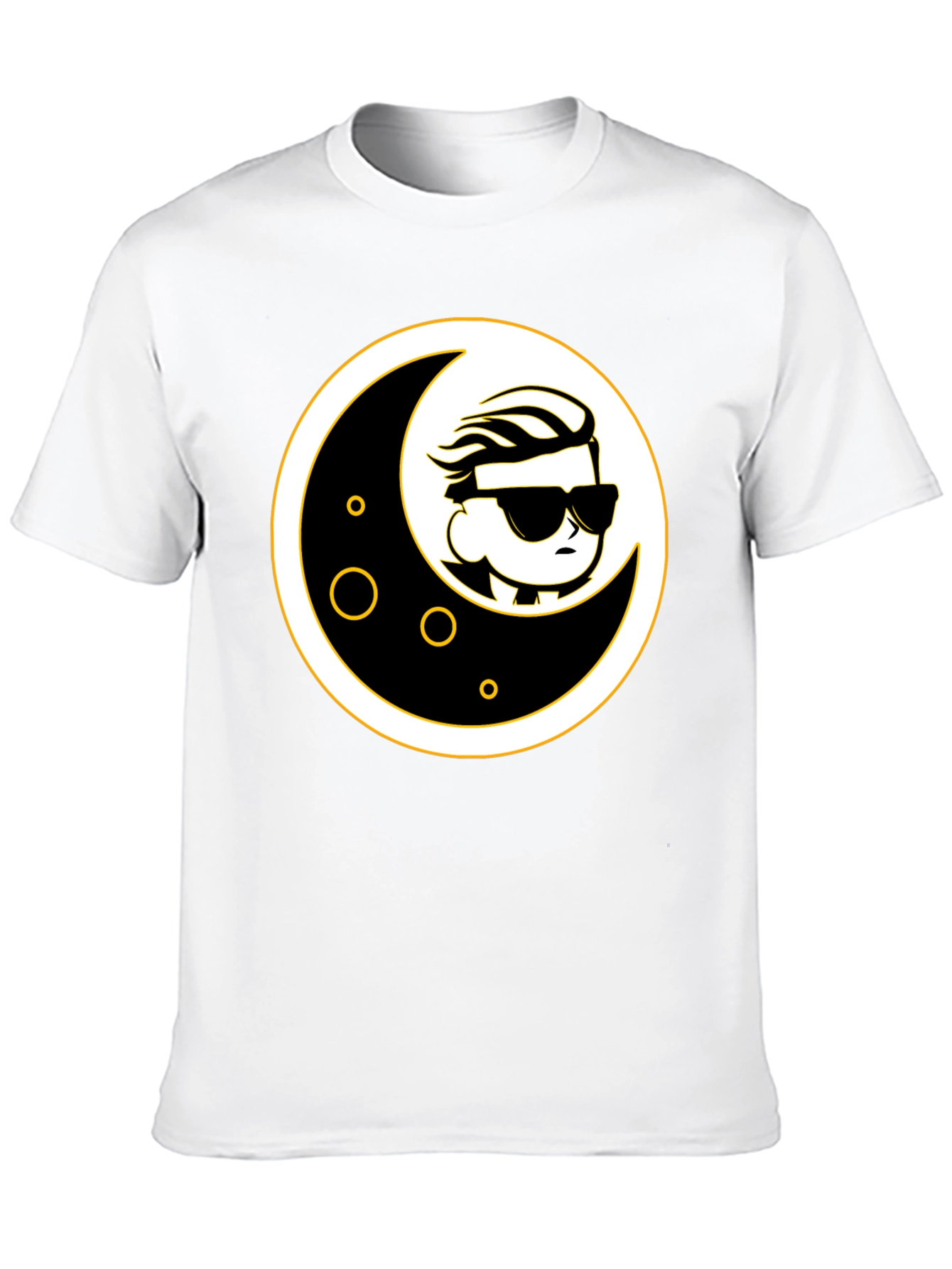 Moon Dude Graphic Tee - Black Cotton T-Shirt