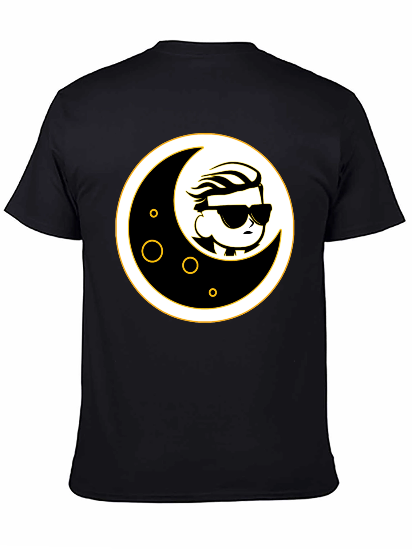 Moon Dude Graphic Tee - Black Cotton T-Shirt