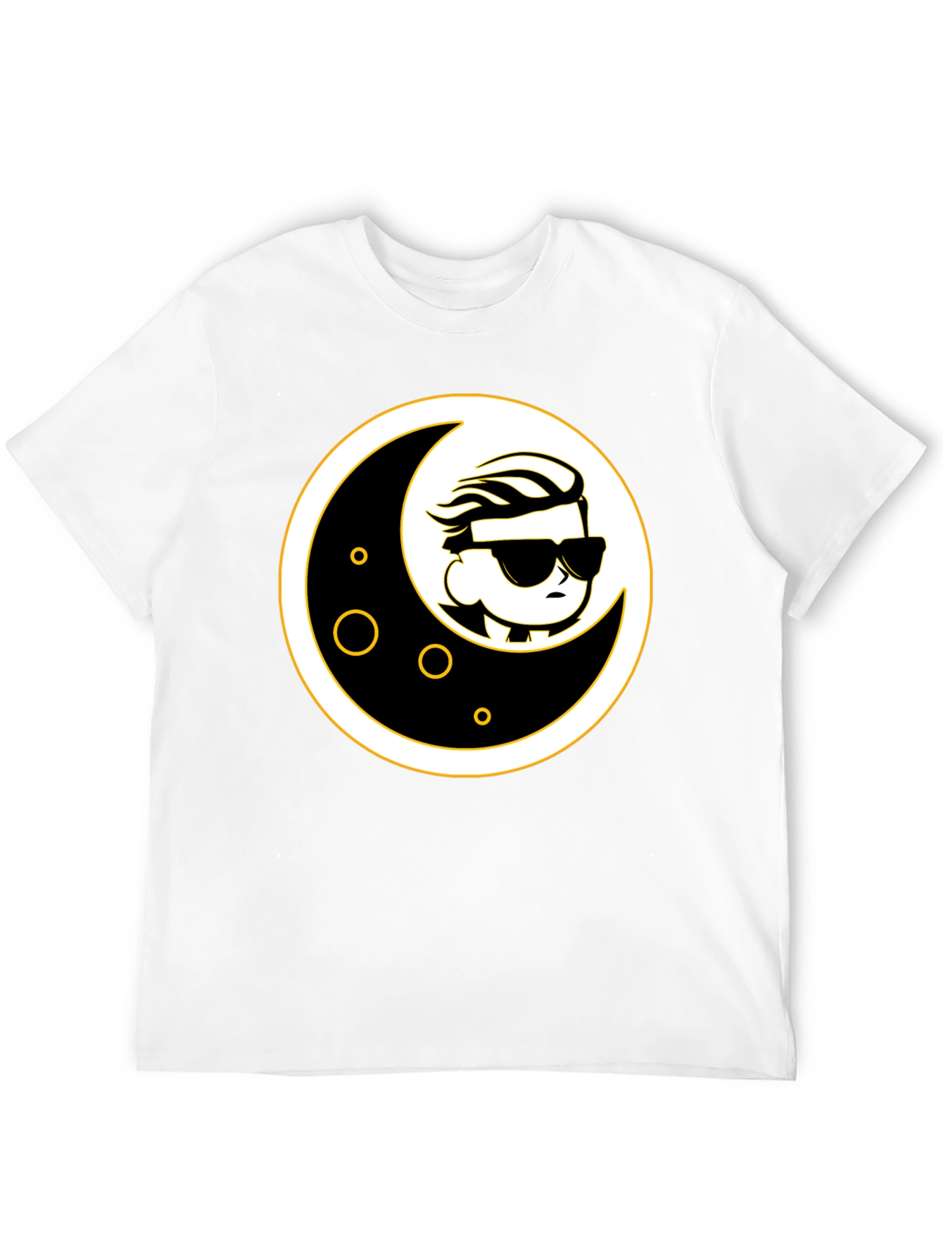 Moon Dude Graphic Tee - Black Cotton T-Shirt