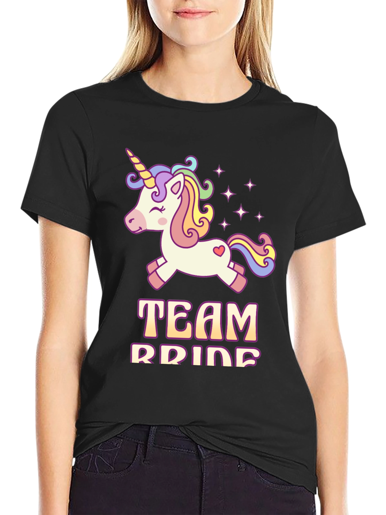 Team Bride Unicorn Graphic T-Shirt